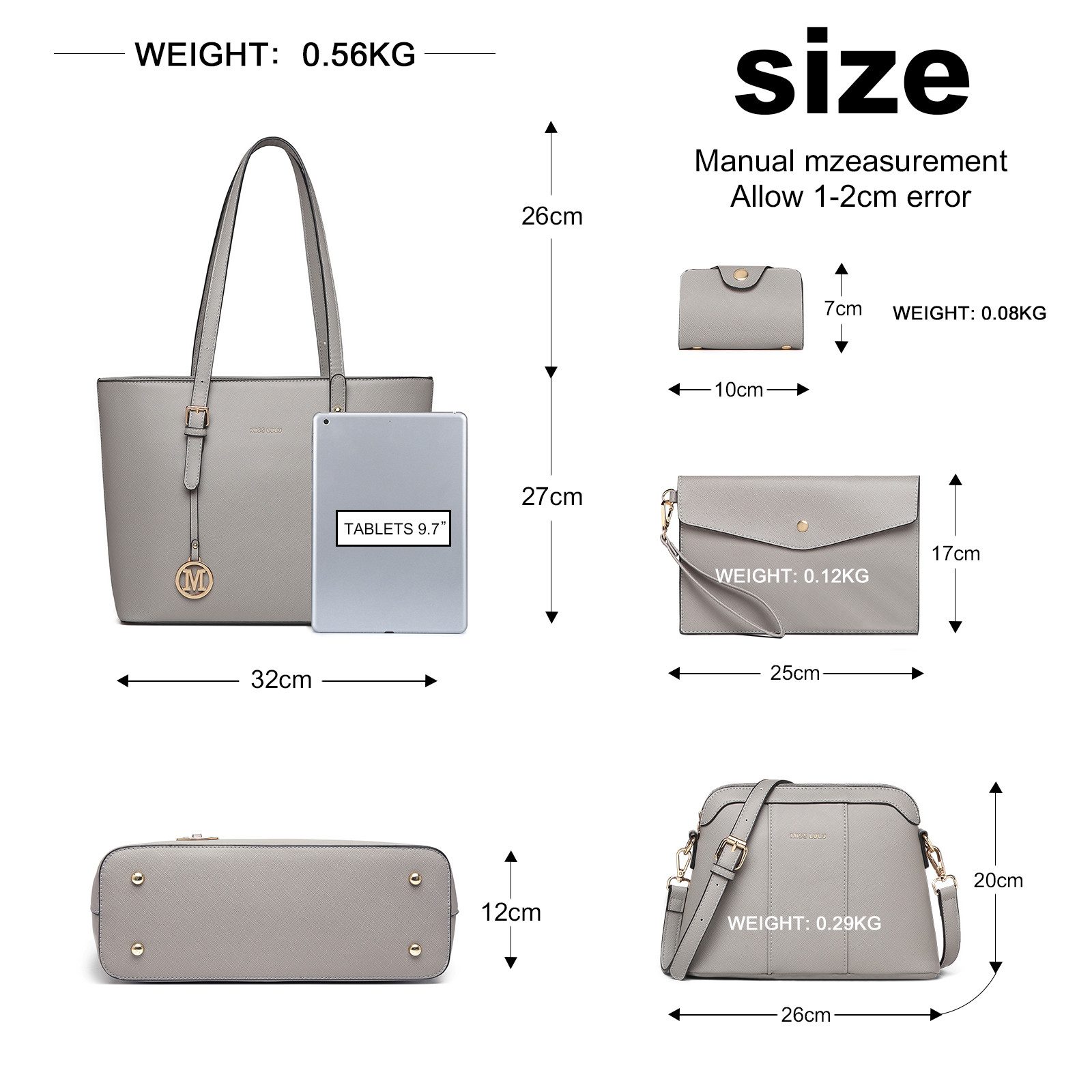 Miss Lulu Handtasche Damen Henkeltaschen Umhängetasche Schultertasche 4 Pcs günstig online kaufen