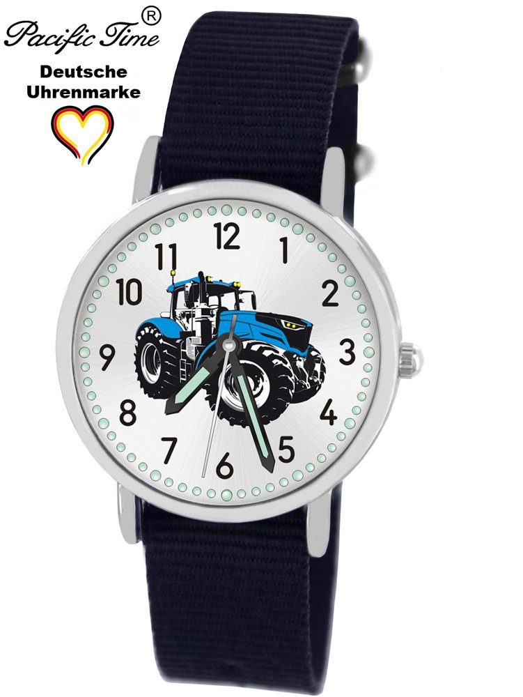 Pacific Time Quarzuhr Kinder Armbanduhr Traktor blau Wechselarmband, Mix und Match Design - Gratis Versand – Bild 4 von 5