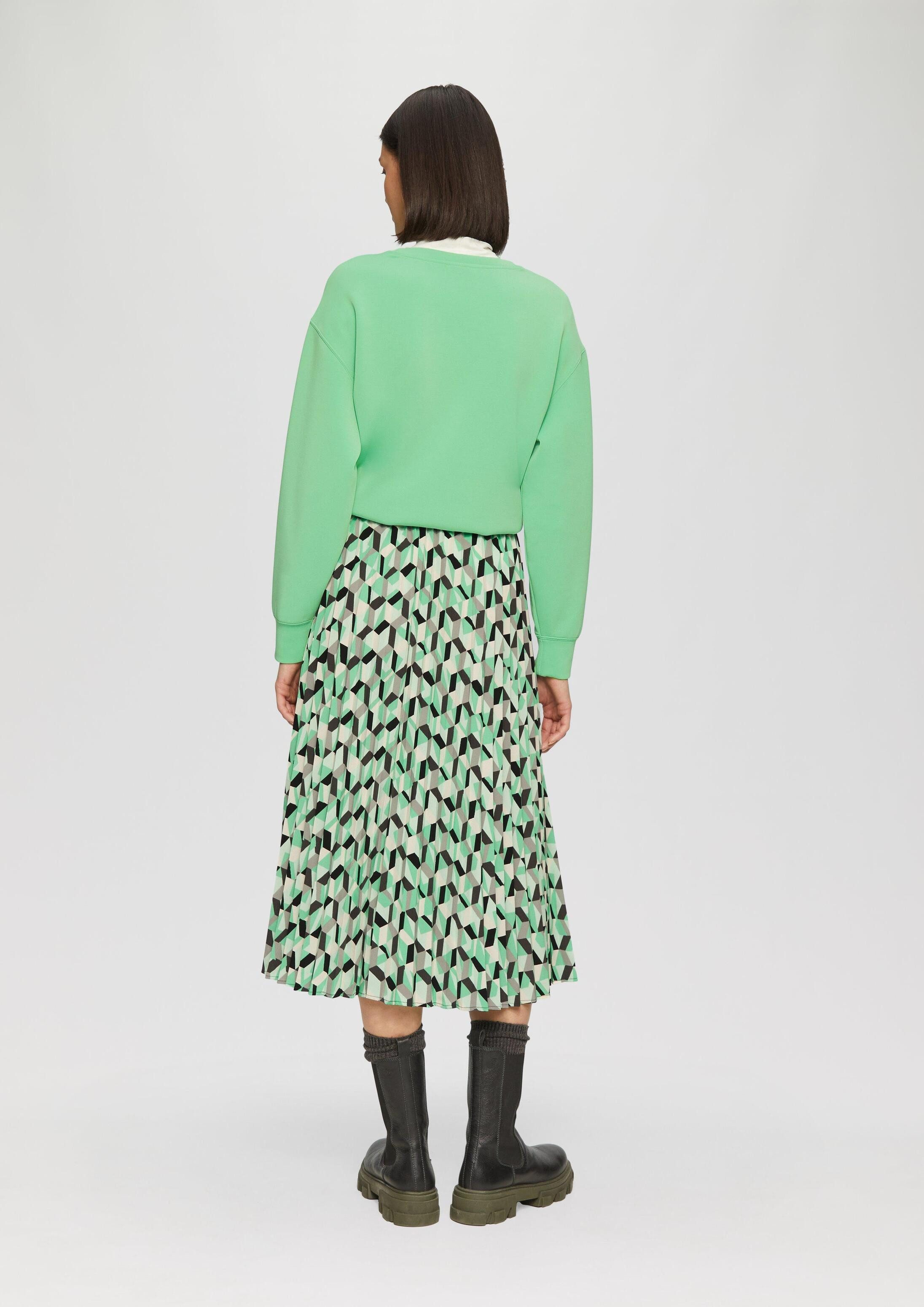 s.Oliver Midirock Rock Plissee-Rock in Midi-Länge mit All-over-Print
