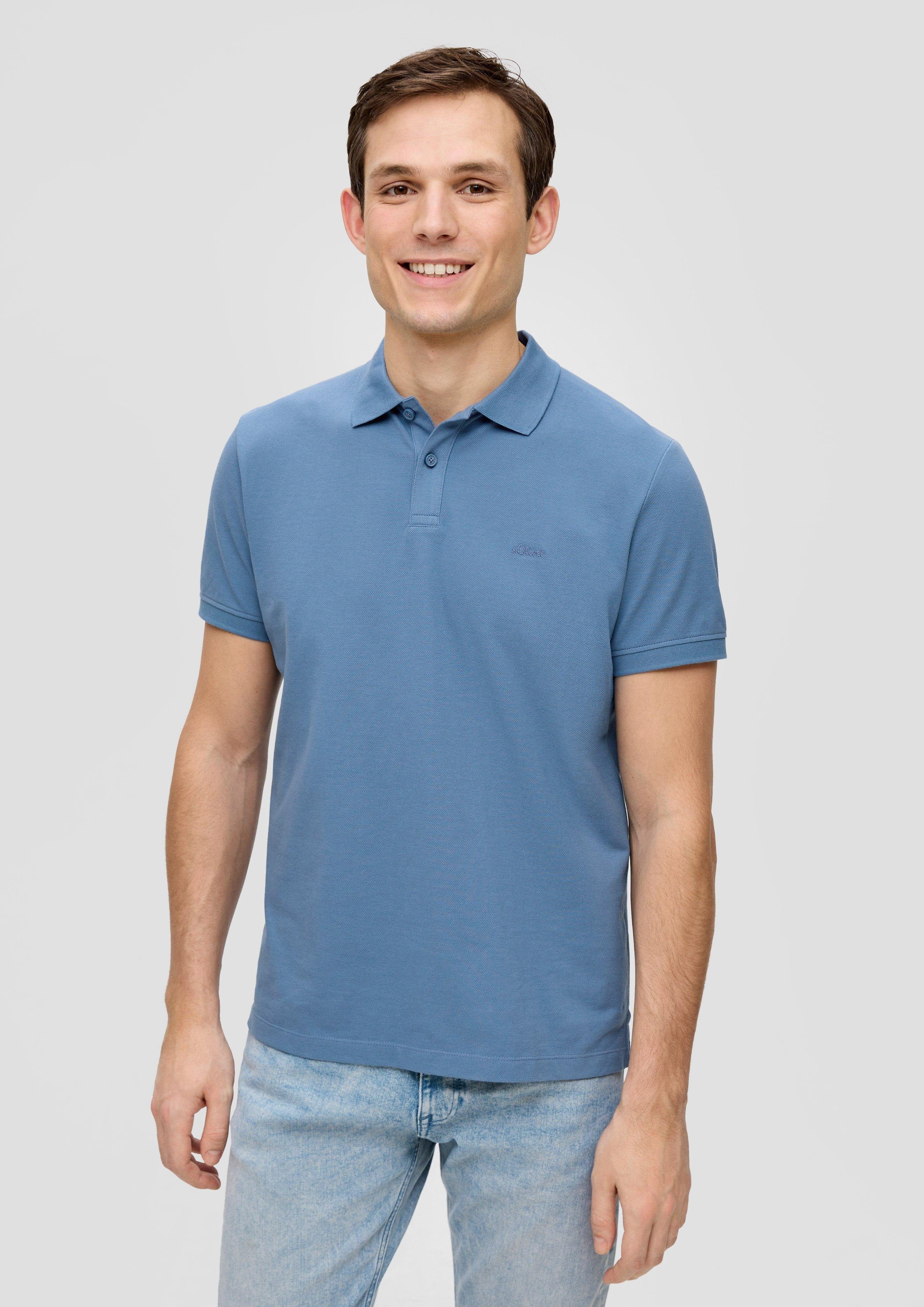 s.Oliver Kurzarmshirt Poloshirt aus Baumwollpiqué Logo günstig online kaufen