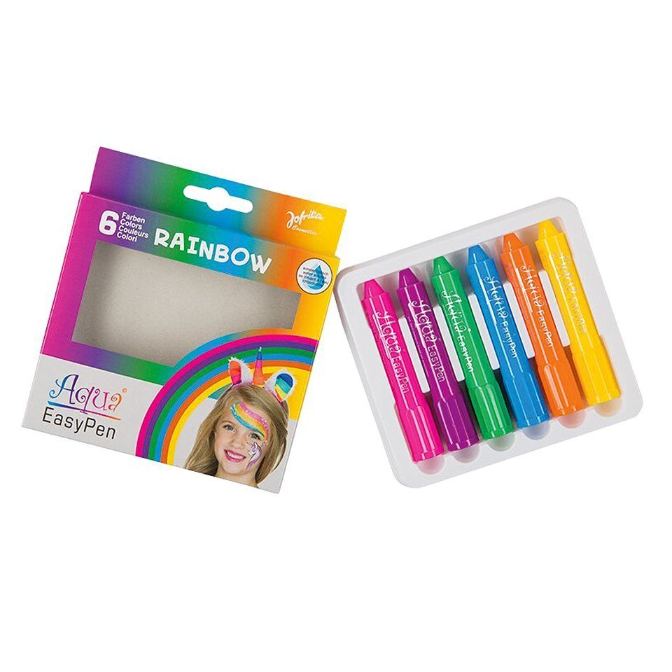 Metamorph Theaterschminke Aqua Easy Pen Schminkstifte Regenbogen, Abwaschbare Schminkfarben für Karneval und Kinderschminken