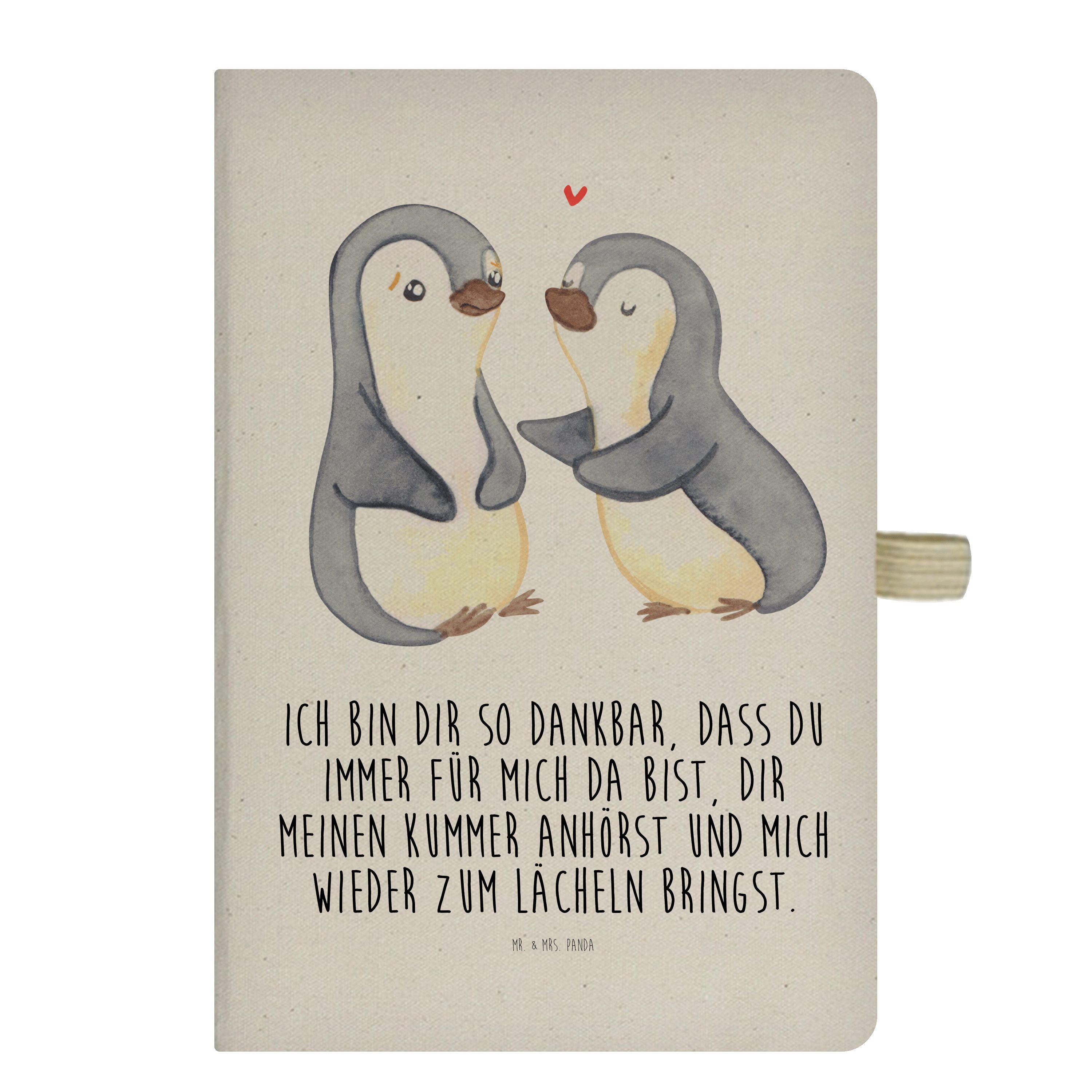 Mr. & Mrs. Panda Notizbuch Pinguine trösten - Transparent - Geschenk, Journal, Skizzenbuch, Tage Mr. & Mrs. Panda