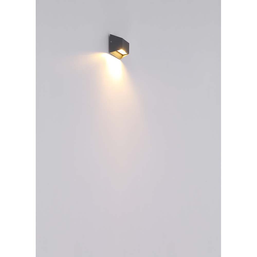 Außen-Wandleuchte, verbaut, Außenleuchte IP54 Warmweiß, LED-Leuchtmittel Gartenlampe ALU fest Downleuchte Wandlampe etc-shop LED