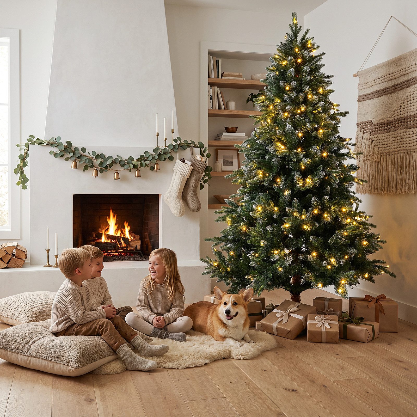 TLGREEN Künstlicher Weihnachtsbaum 150/180/210/240 cm, künstlicher Tannenbaum mit stabilen Ständer, formbare Äste für Wohnzimmer Festdekoration, einfacher Aufbau
