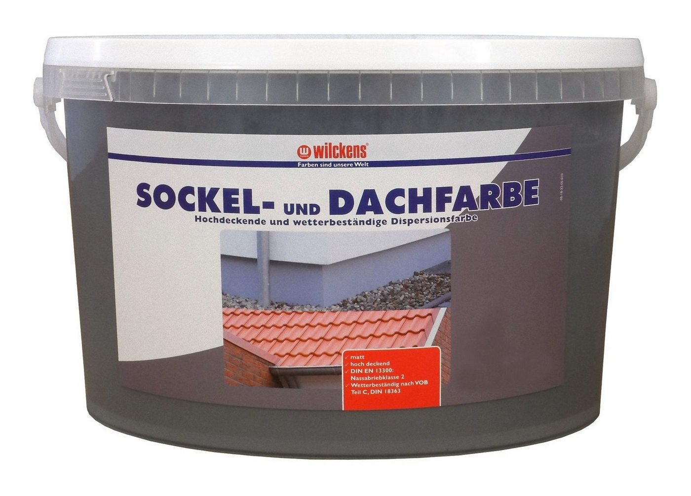 Thumbnail - Wilckens Farben Sockelfarbe, 2x 2,5l Sockel- Dachfarbe Schiefer Grau Sockelfarbe Außenfarbe