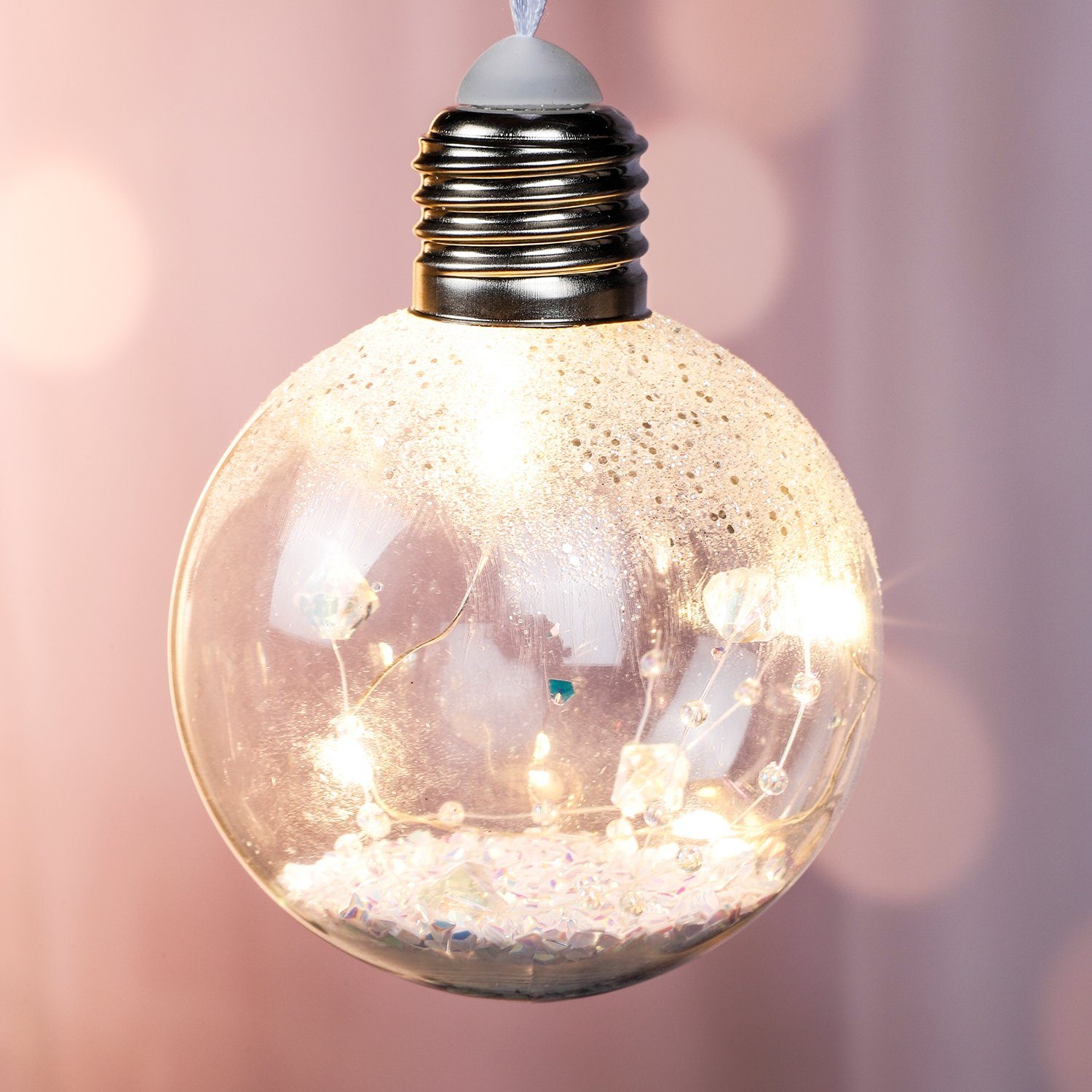 Mojawo Lichtervorhang 3er LED Deko Glühbirne Lichtkugel Dekokugel Kugellamp günstig online kaufen