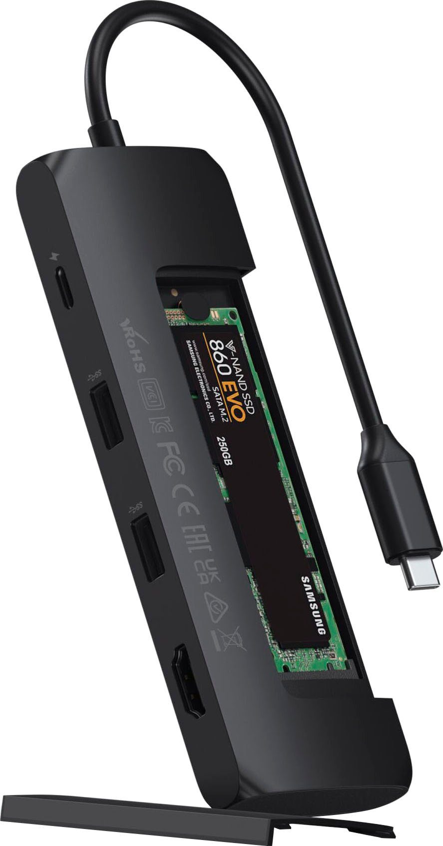 Satechi USB-C Hybrid Multiport Adapter with SSD Enclosure Laptop-Adapter USB-C  zu HDMI, SATA, USB Typ A, USB Typ C