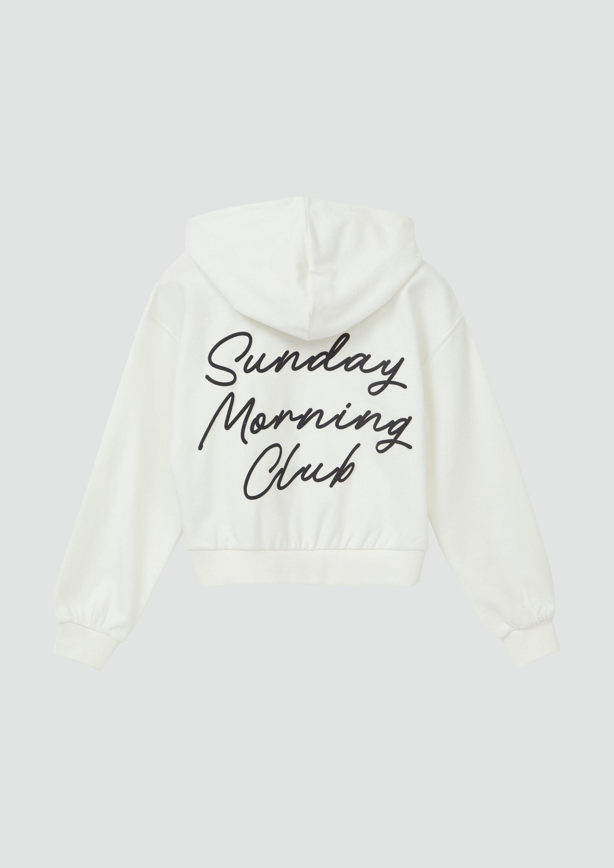 s.Oliver Sweatshirt Sweatshirt Cropped Kapuzensweater im Oversize-Shape mit Rückenprint