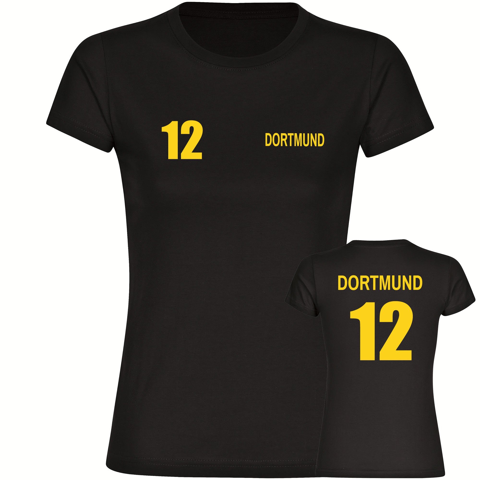 multifanshop T-Shirt Damen Dortmund - Trikot Nummer 12 - Frauen