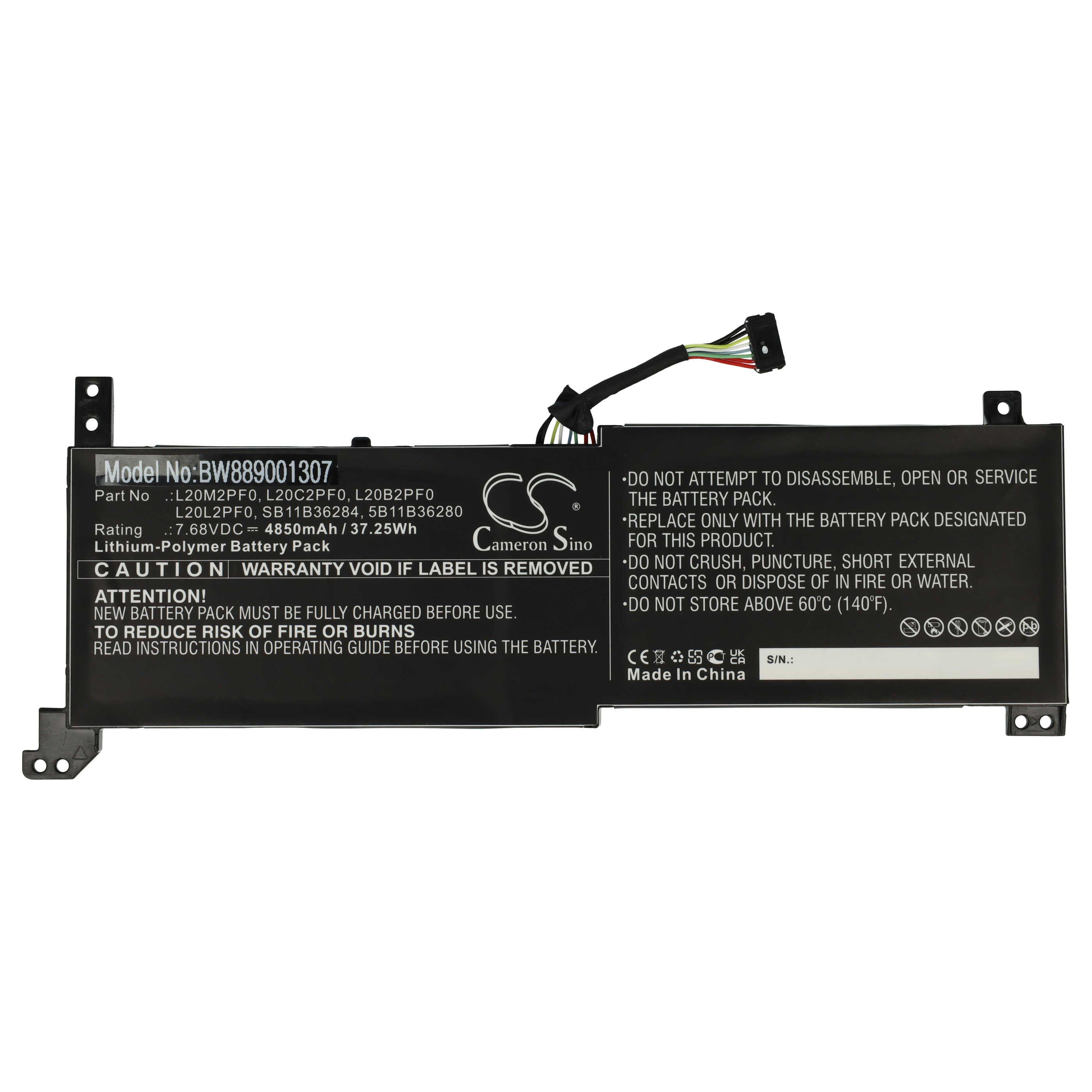 vhbw Akku passend für Lenovo V17 G2-ITL (82NX00CMGE), V17 G2-ITL Laptop-Akku Akku Li-Polymer 4850 mAh (7,68 V, 1 St), Leistungsfähiger Austausch-Akku für Notebook, Wiederaufladbar, Jede