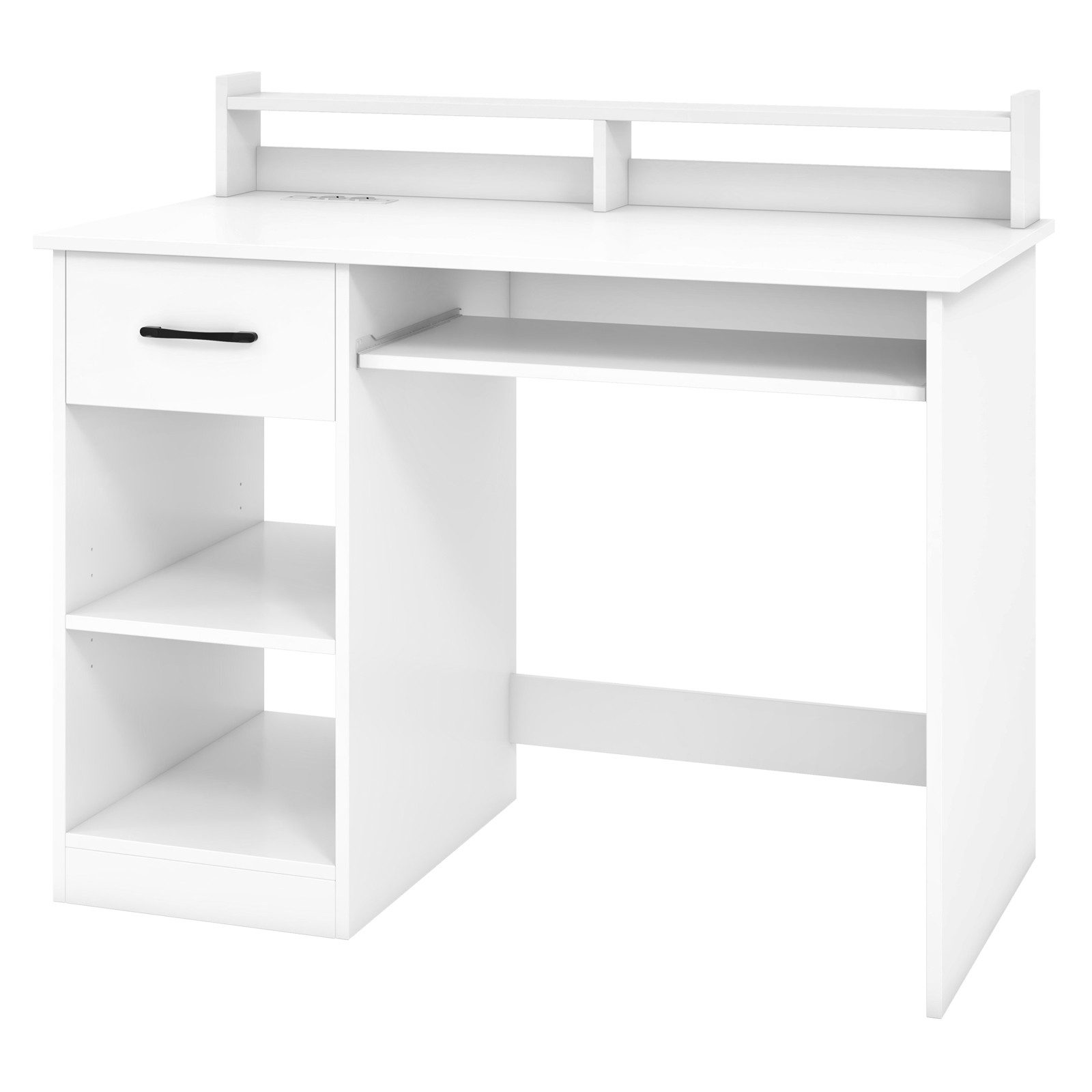 KOMFOTTEU Schreibtisch, Computertisch mit Ladestation, PC Tisch günstig online kaufen