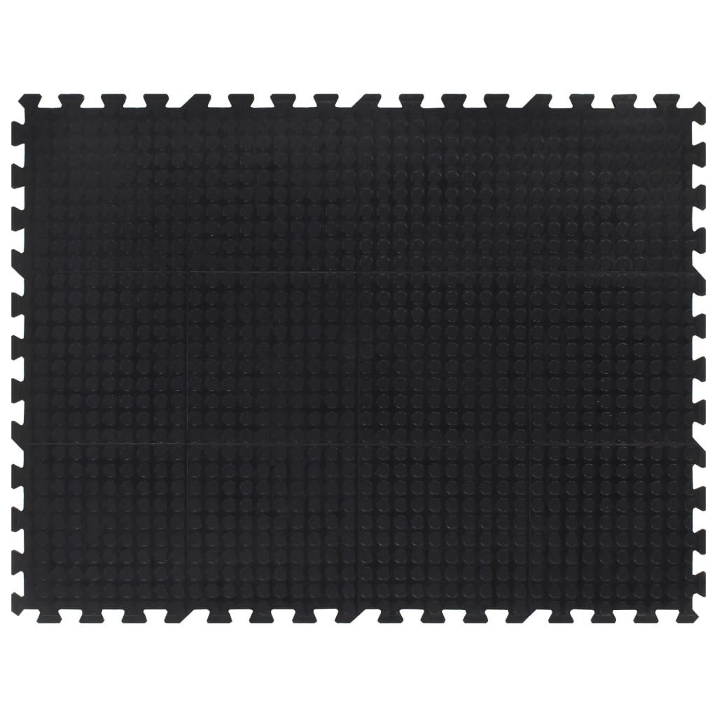 vidaXL Trainingsmatte 120 x 90 x 12 cm Gummi-Bodenfliese Schwarz 12 mm 90x120 cm