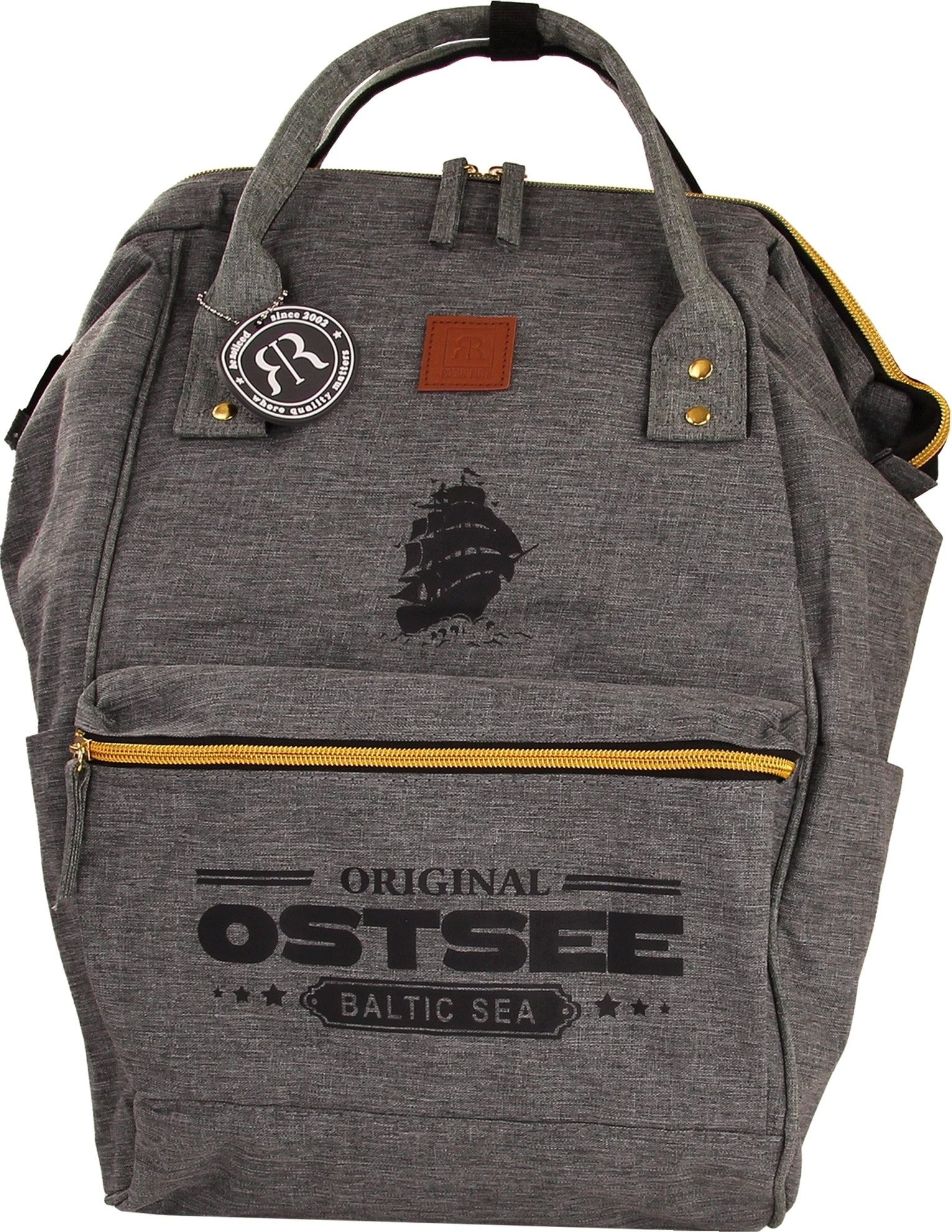 Robin Ruth Freizeitrucksack Robin Ruth Rucksack Baumwolle grau, Damen, Herren Rucksack Baumwolle, grau ca. 40cm hoch
