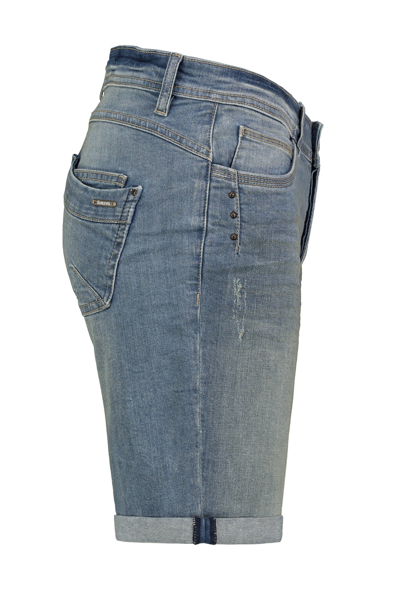 SUBLEVEL Bermudas Damen Jeans Shorts Bermuda Kurze Hose Shorts Short Denim Stretch Denim