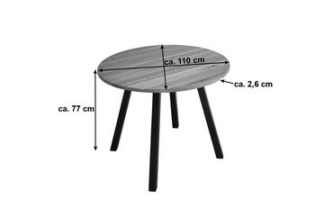 Junado® Esstisch Elif, runder Esszimmertisch Elif 110 cm mit 26mm Tischplatte
