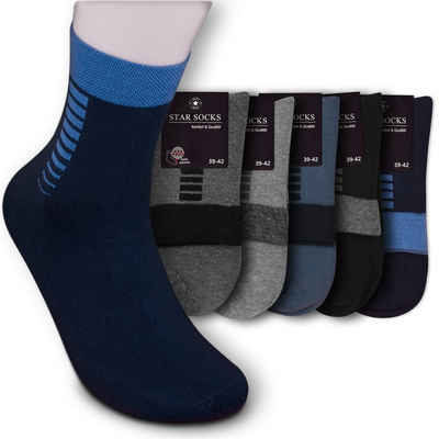 Die Sockenbude Kurzsocken JEANS (Bund, 5-Paar, grau blau) mit Komfortbund ohne Gummi