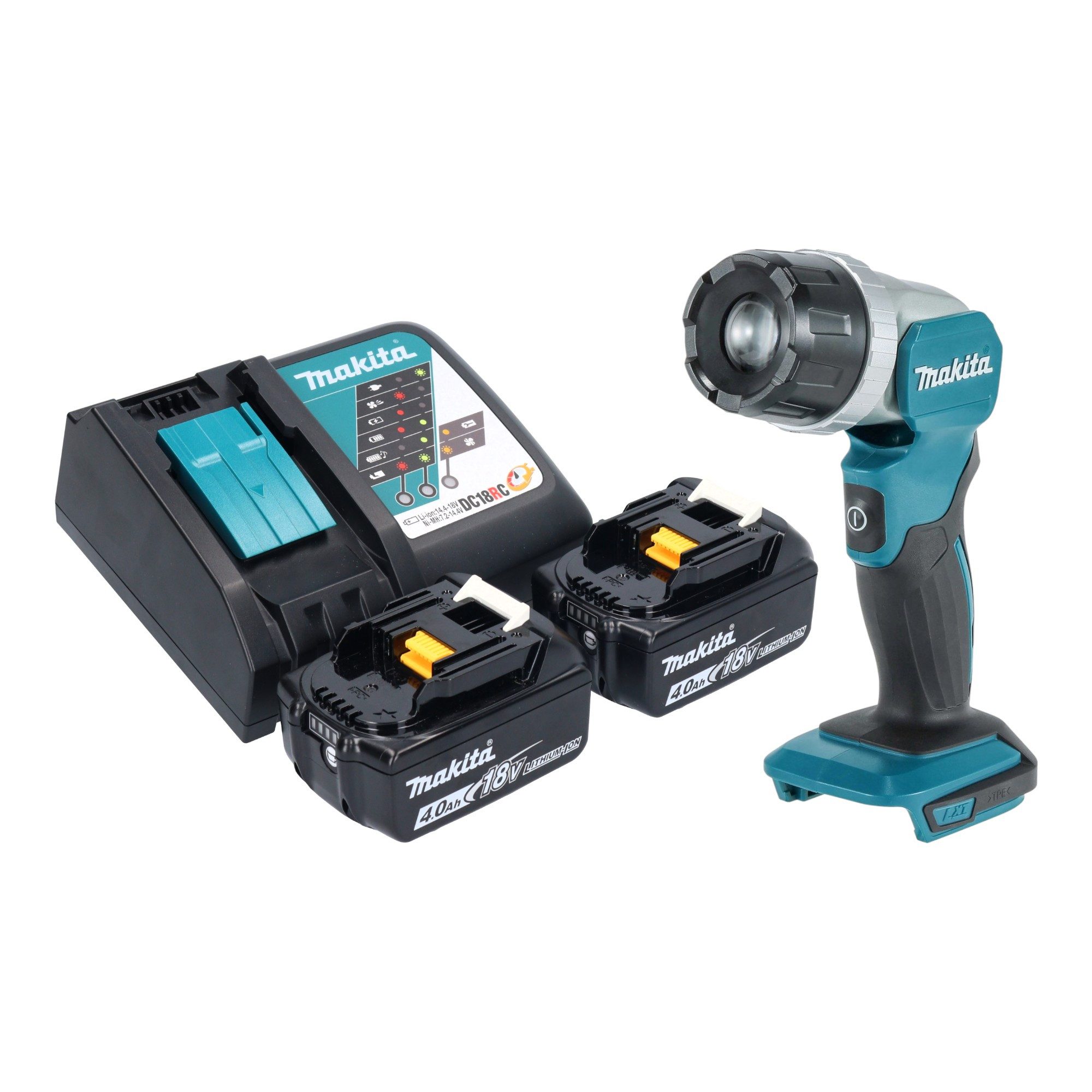 Makita Baustrahler DML 808 RM 14,4 / 18 V 190 lm LED + 2x Akku 4,0 Ah + Ladegerät