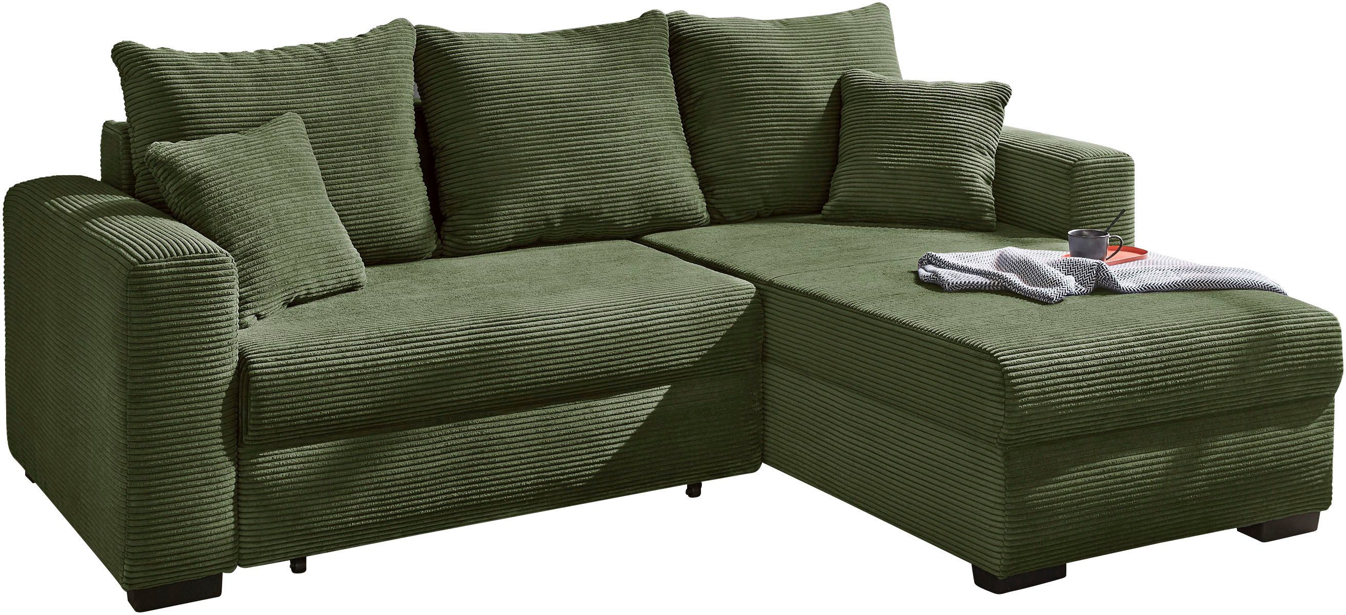 Jockenhöfer Gruppe Ecksofa Elmau L-Form, B: 235 cm, mit Bettfunktion, Bettkasten & 2 Zierkissen