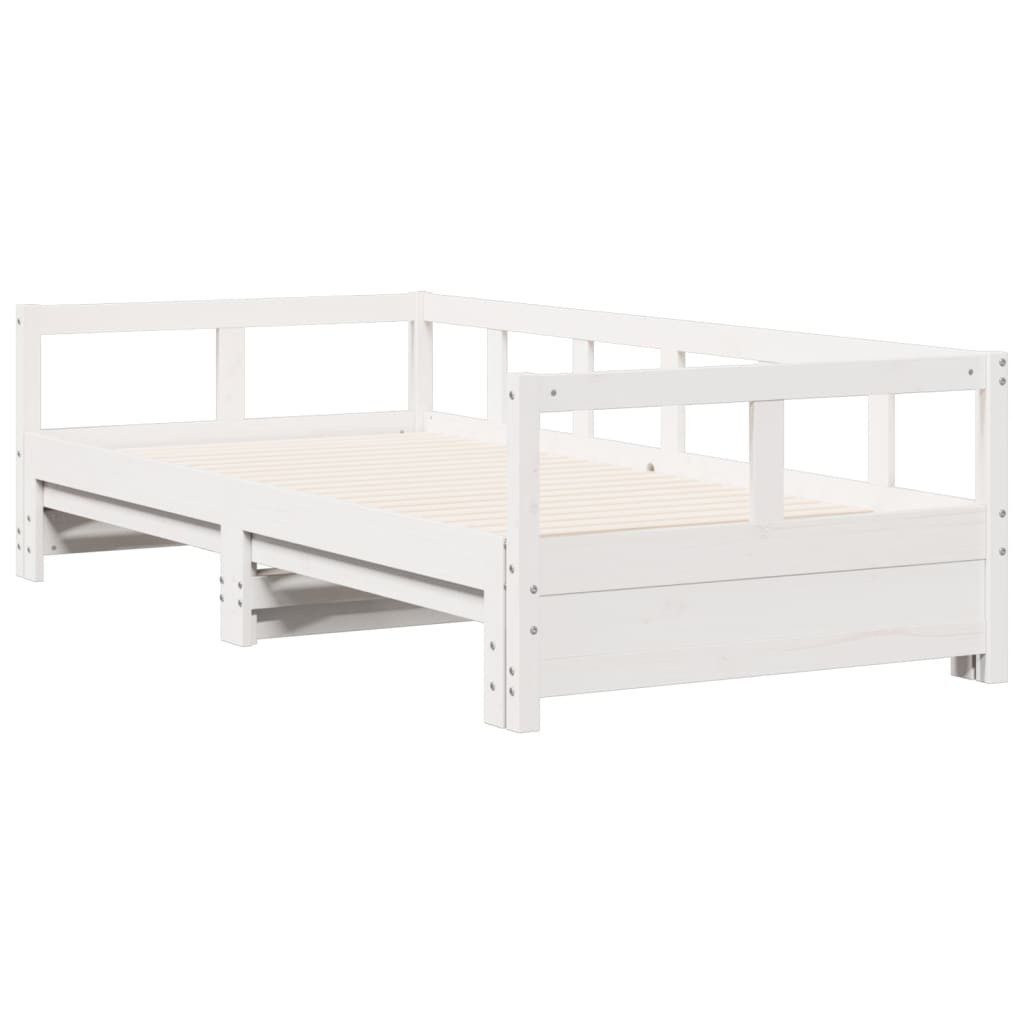 vidaXL Bett Tagesbett ohne Matratze Weiß 90x200 cm Massivholz Kiefer