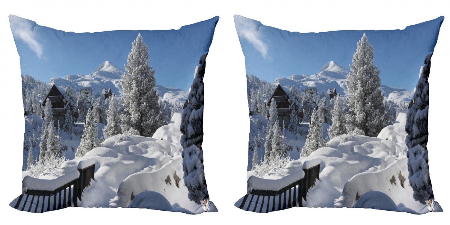 Abakuhaus in Wintersaison Doppelseitiger (2 Alaska Stück), Digitaldruck, Modern Kissenbezüge Nord Accent