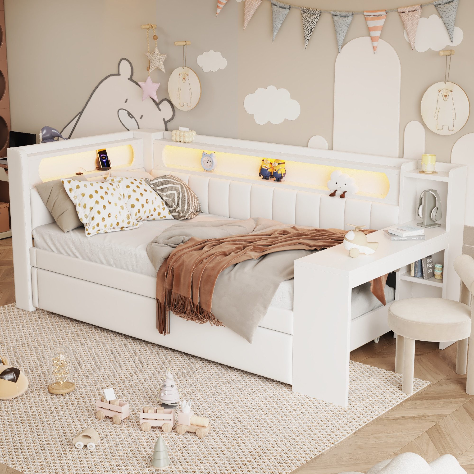 Flieks Daybett, Polsterbett 90x200cm mit Ausziehbett günstig online kaufen