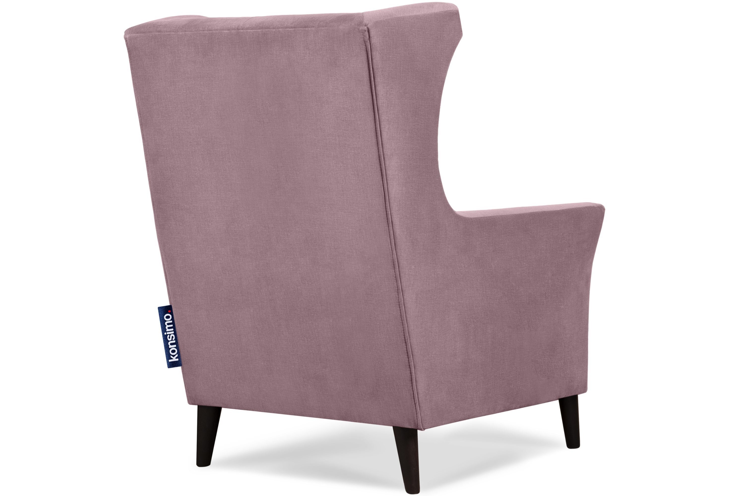 im und | Konsimo Schaumstoff rosa Armlehne, mit SALIS wasserabweisender Feder Sitz Sessel Ohrensessel rosa Oberstoff, gewellte