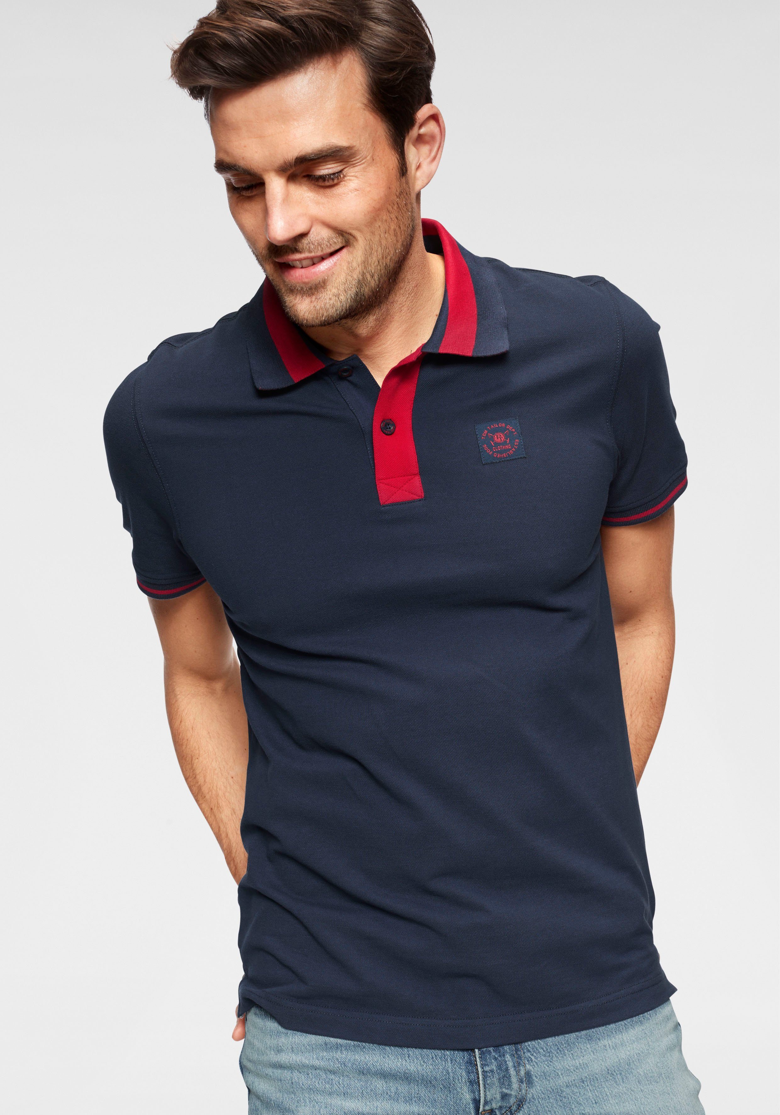 TOM TAILOR Polo kontrastfarbenen Team Details Poloshirt mit