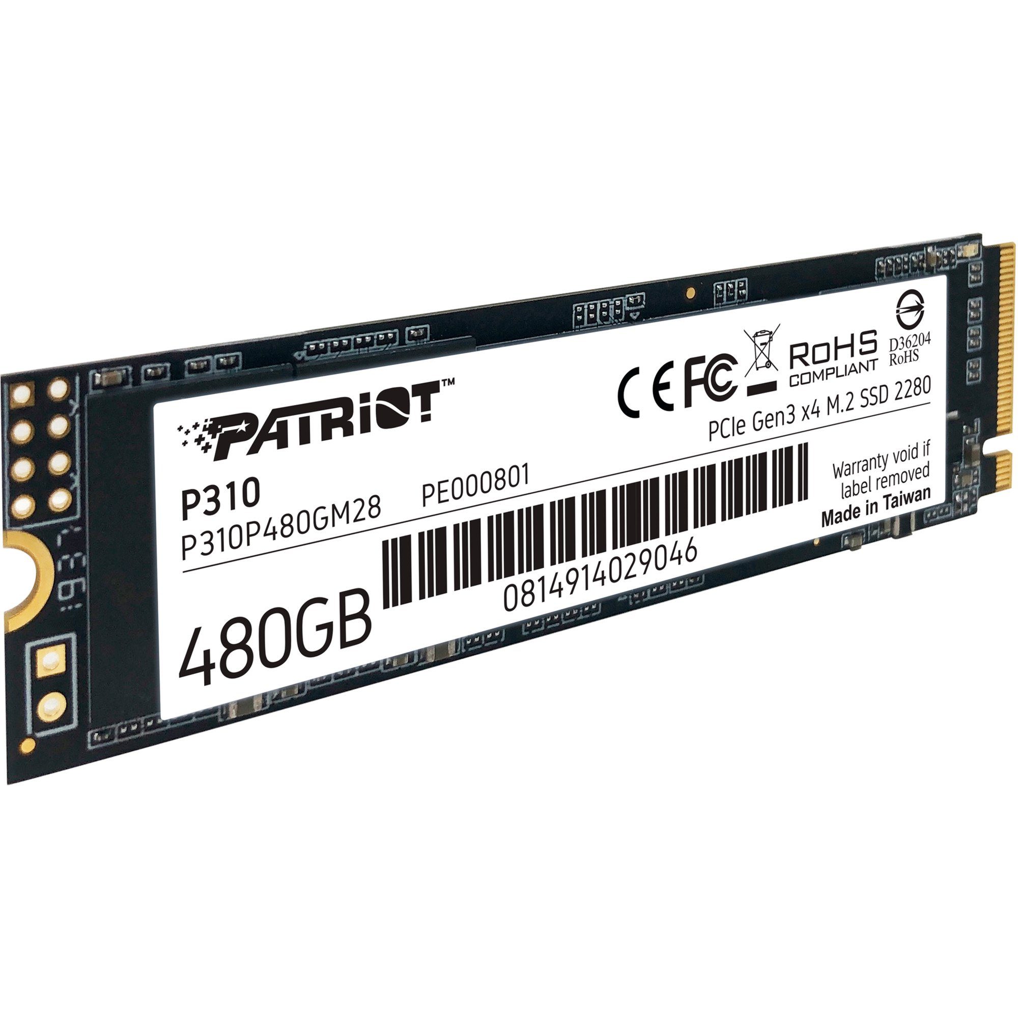 Patriot P310 480 GB SSD-Festplatte (480 GB) Steckkarte"