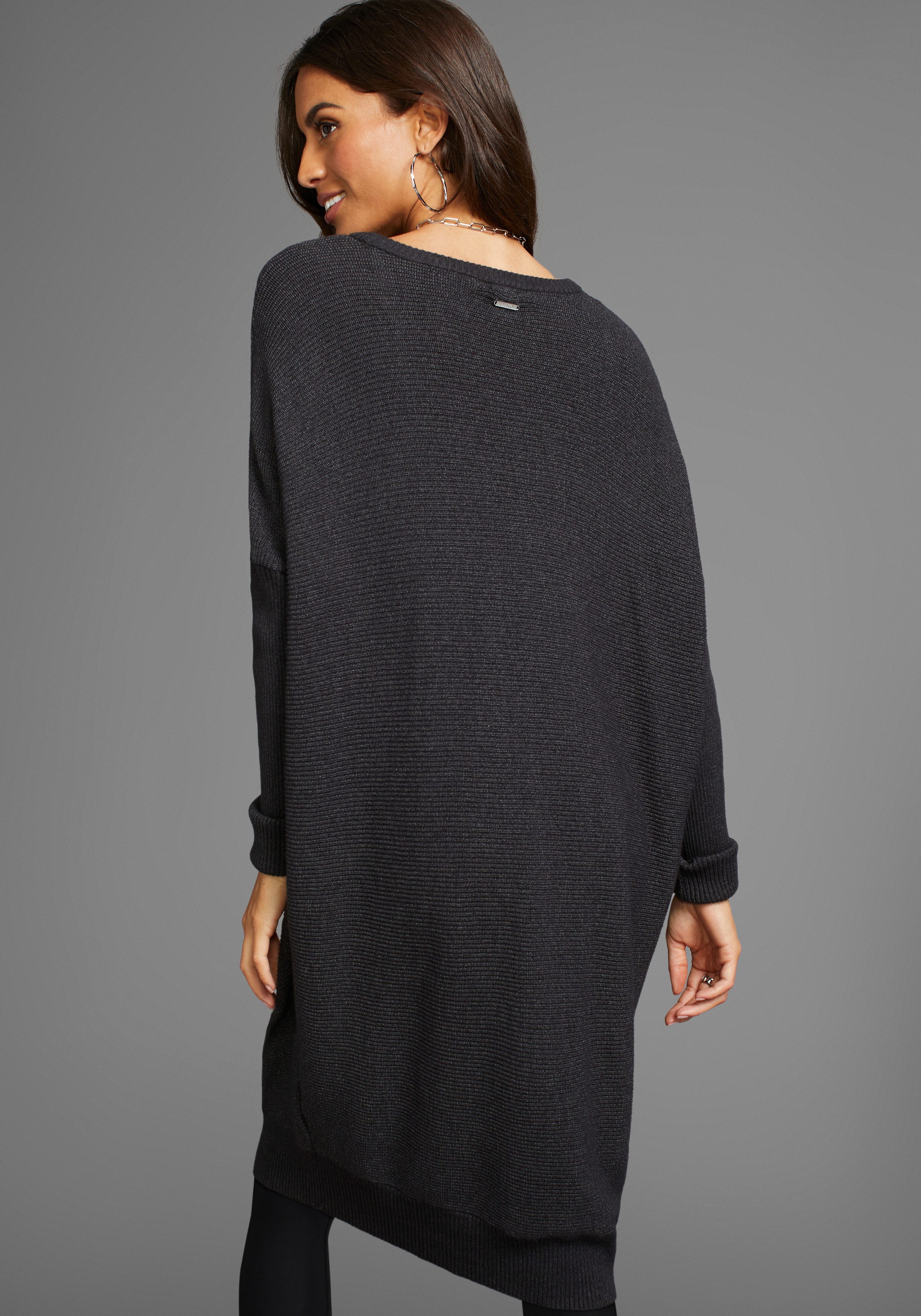 Laura Scott Longpullover in oversized Form mit Rippstruktur