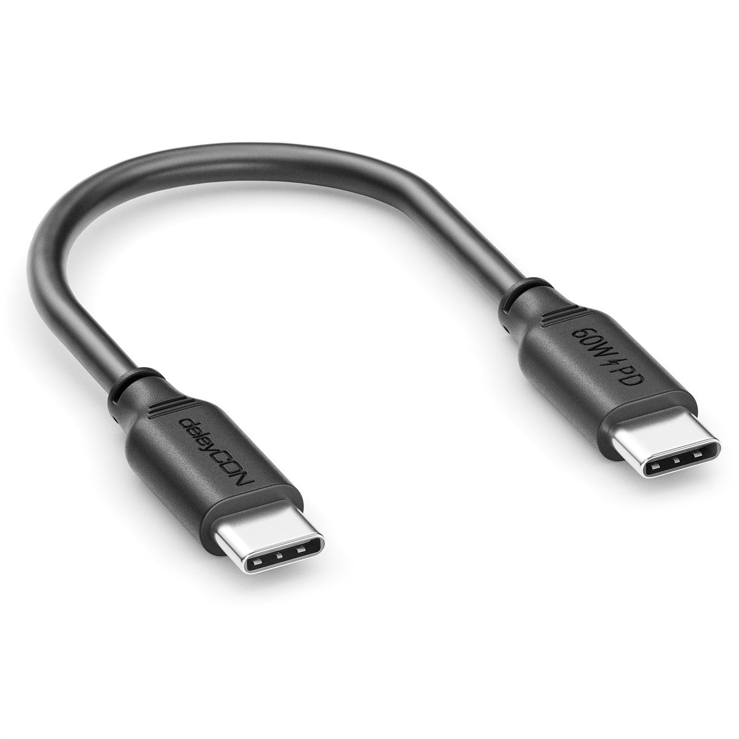 deleyCON deleyCON 0,15m USB C Kabel PD3.0 60W Schnellladekabel USB-C zu USB-C USB-Kabel