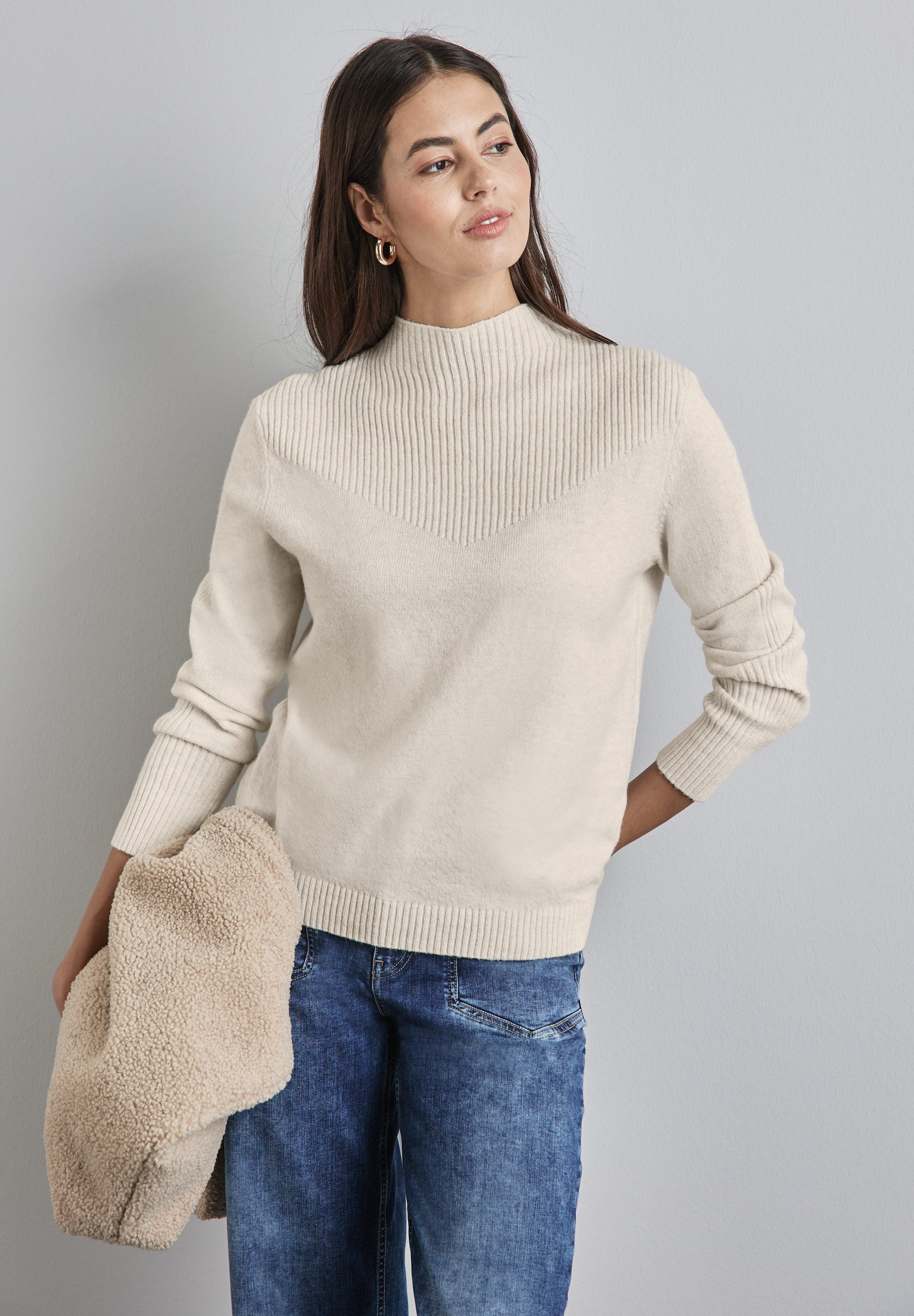 STREET ONE Strickpullover mit Stehkragen
