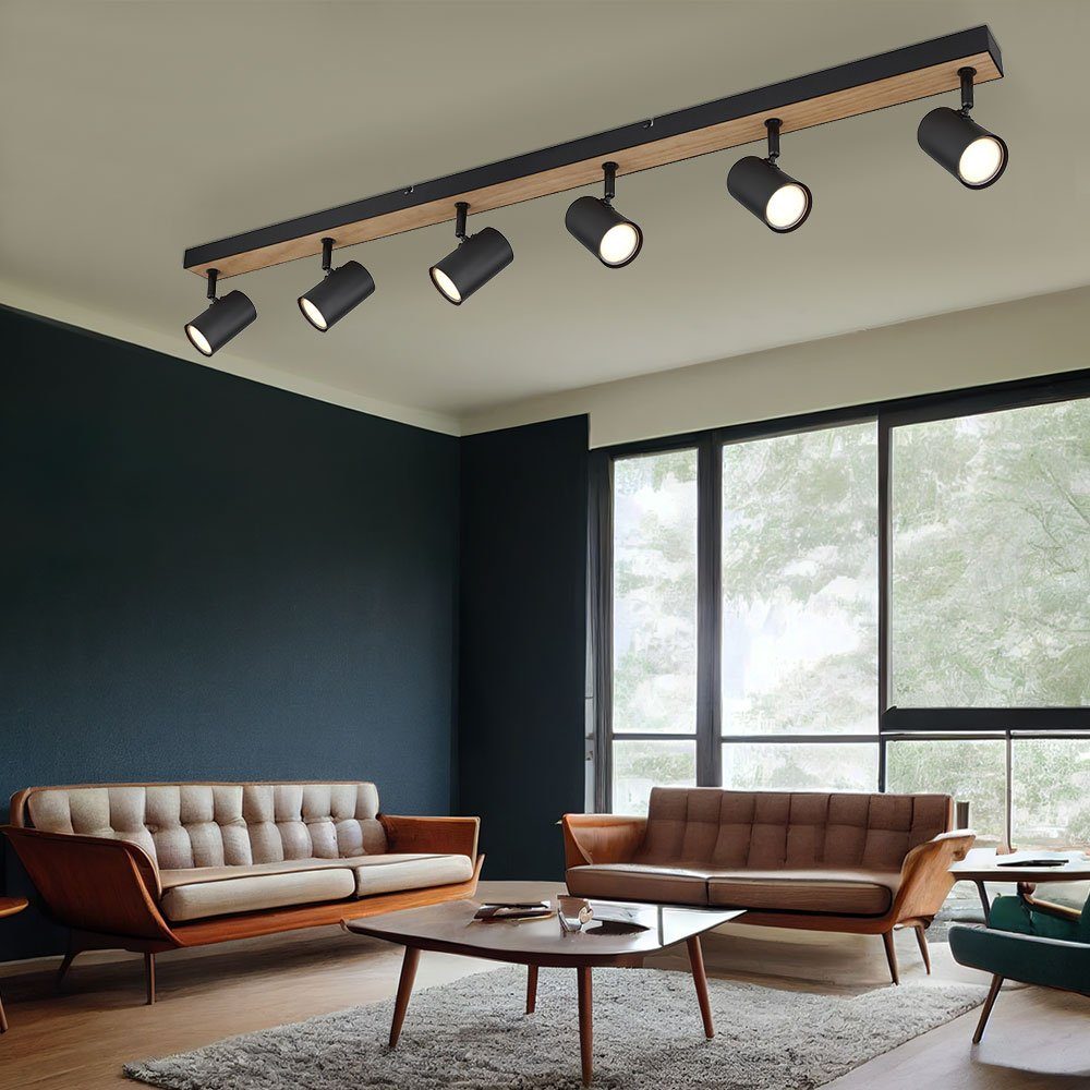 GLOBO LIGHTING Deckenspot, Leuchtmittel nicht inklusive, Deckenstrahler schwarz Spot Deckenleuchte Spotleiste 6