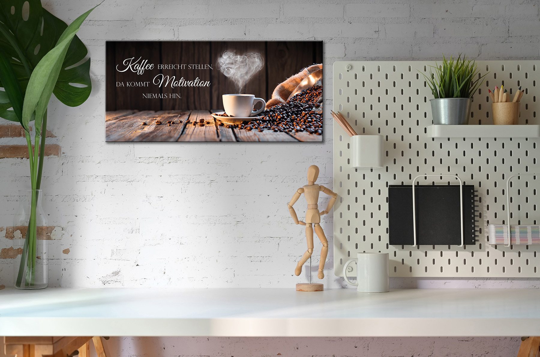 Bönninghoff Leinwandbild Wandbild KAFFEE UND BOHNEN 33x70 cm – Leinwandbild Keilrahmen Deko, Kaffee, Kaffee Bilder, Motivationsbilder (1 St), auf Keilrahmen ges – Bild 2 von 5
