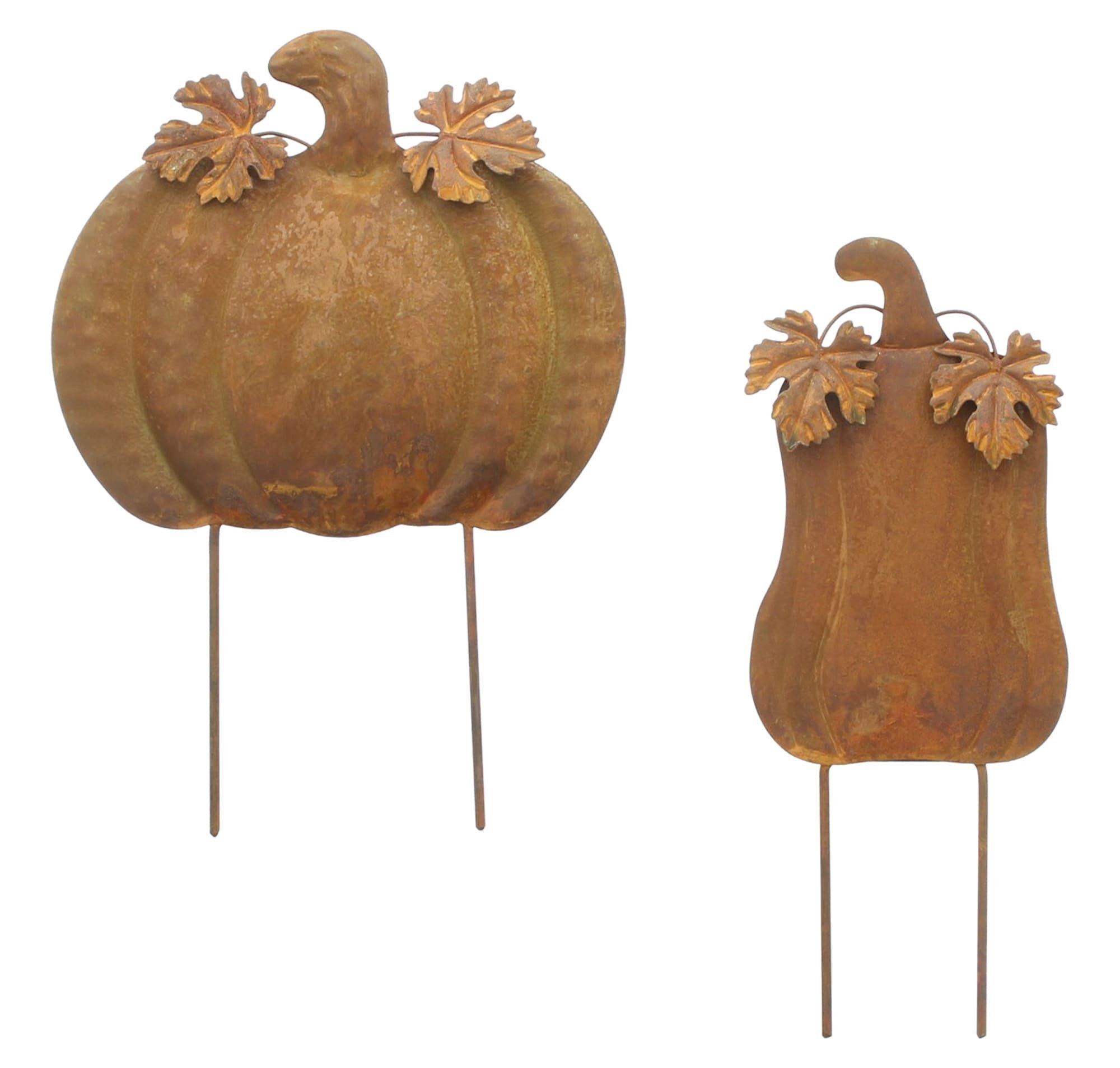 Dekoleidenschaft Gartenstecker "Kürbis" Metall, Rost, Roststecker, Dekostecker, Halloween Herbst Deko (2-St., im Set) Outdoor Deko, Gartendeko für Draußen