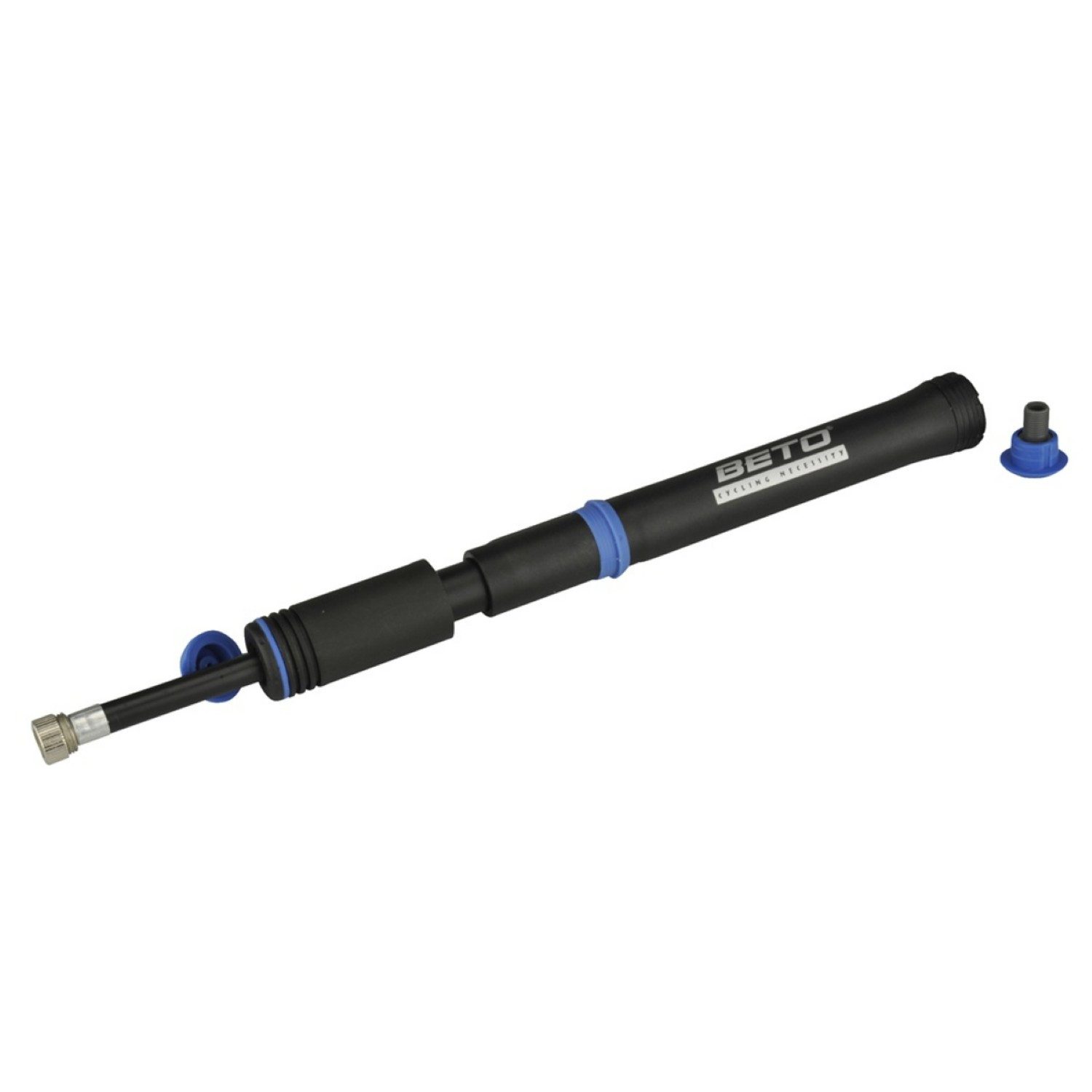 FISCHER Fahrrad Fahrradpumpe Mini Fahrrad-Pumpe Reflex Luftpumpe Minipumpe, Anschluss-Schlauch für Auto-Ventil Dunlop-Ventil Scaverand-Ventil