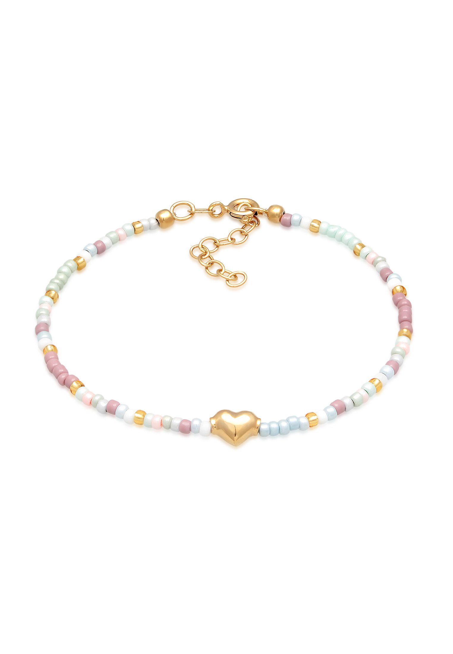 Elli Armband Herz Glas Beads Sommer Style 925 Silber (kein Set, 1-tlg)
