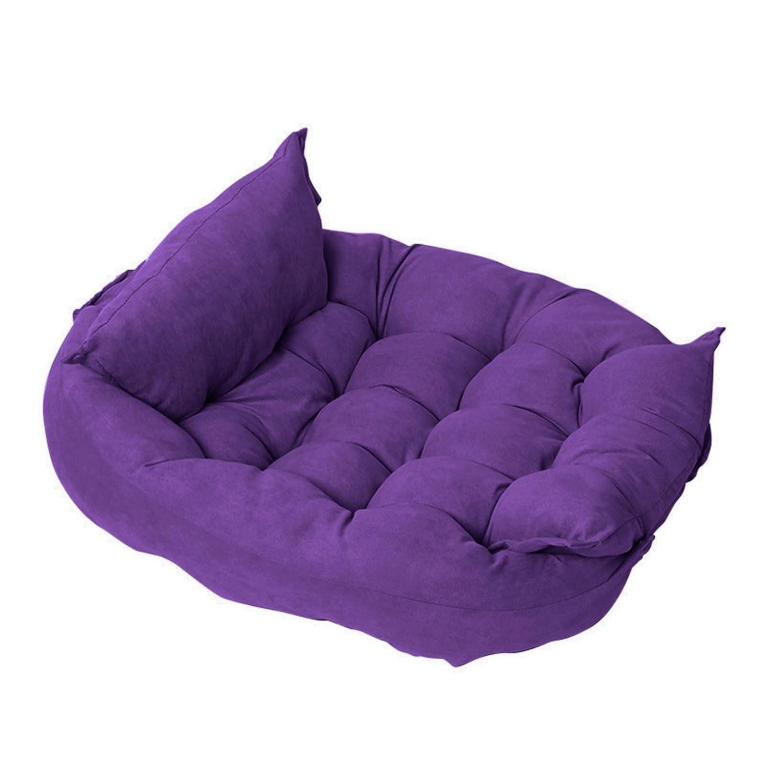 LuxusKollektion Hundebett Hundebett Katzenbett Donut Plüsch Lila S