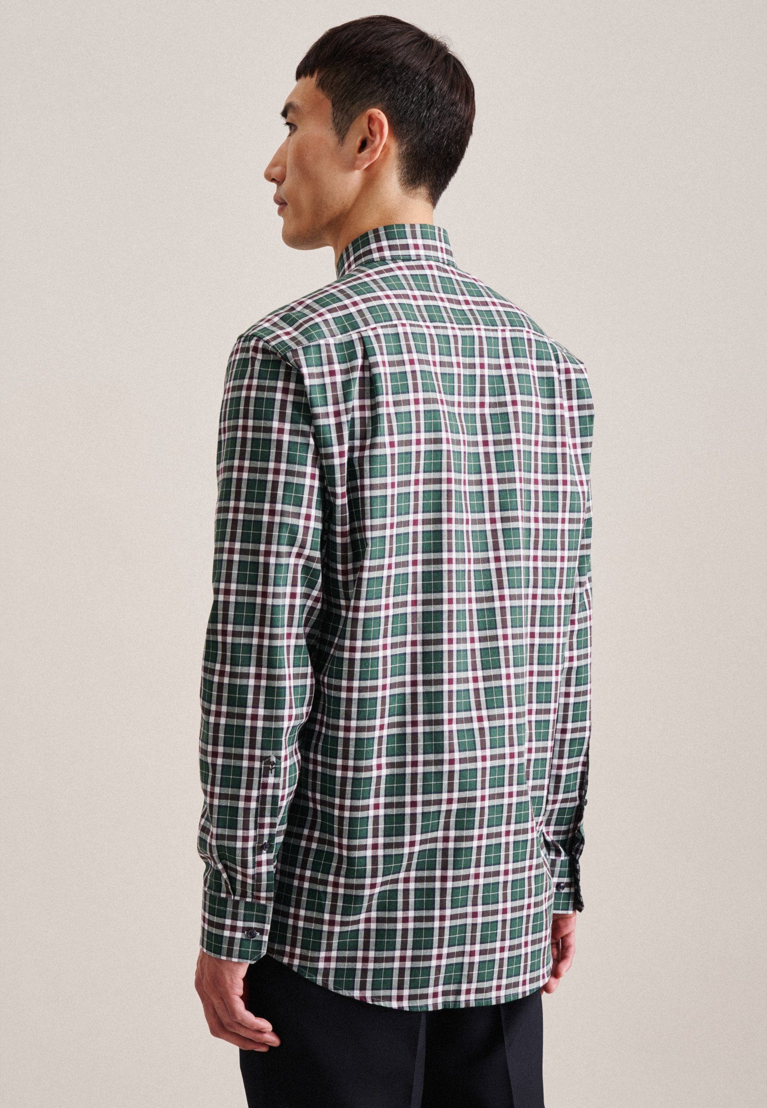 seidensticker Flanellhemd Regular Regular 1/1 Button-Down-Kragen günstig online kaufen