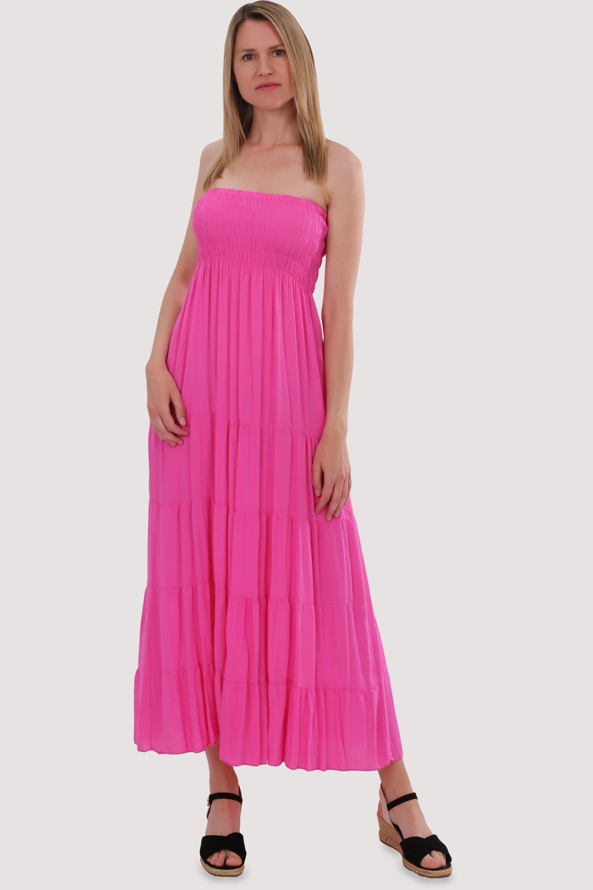 malito more than fashion Bandeaukleid 4635 Einheitsgröße figurumspielendes Sommerkleid rosa Strandkleid
