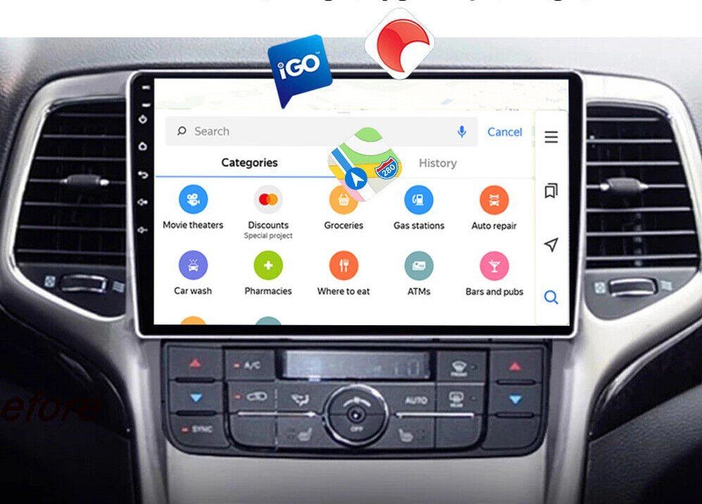 GABITECH Für Jeep Grand Cherokee BT Einbau-Navigationsgerät Android 9" Autoradio Carplay FM 2008-2013