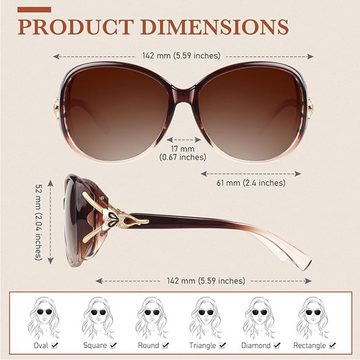 SOTOR Sonnenbrille Sonnenbrille Damen Polarisiert Trendy Übergroße Klassische Vintage (1-St) Oversize Sonnenbrille Frauen mit 100% UV400 Schutz