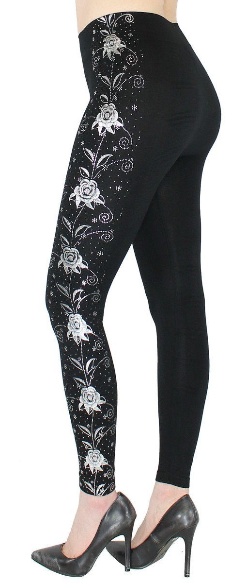 dy_mode Highwaist Leggings Damen Leggings mit Glanz Druck Schmetterling Mus günstig online kaufen