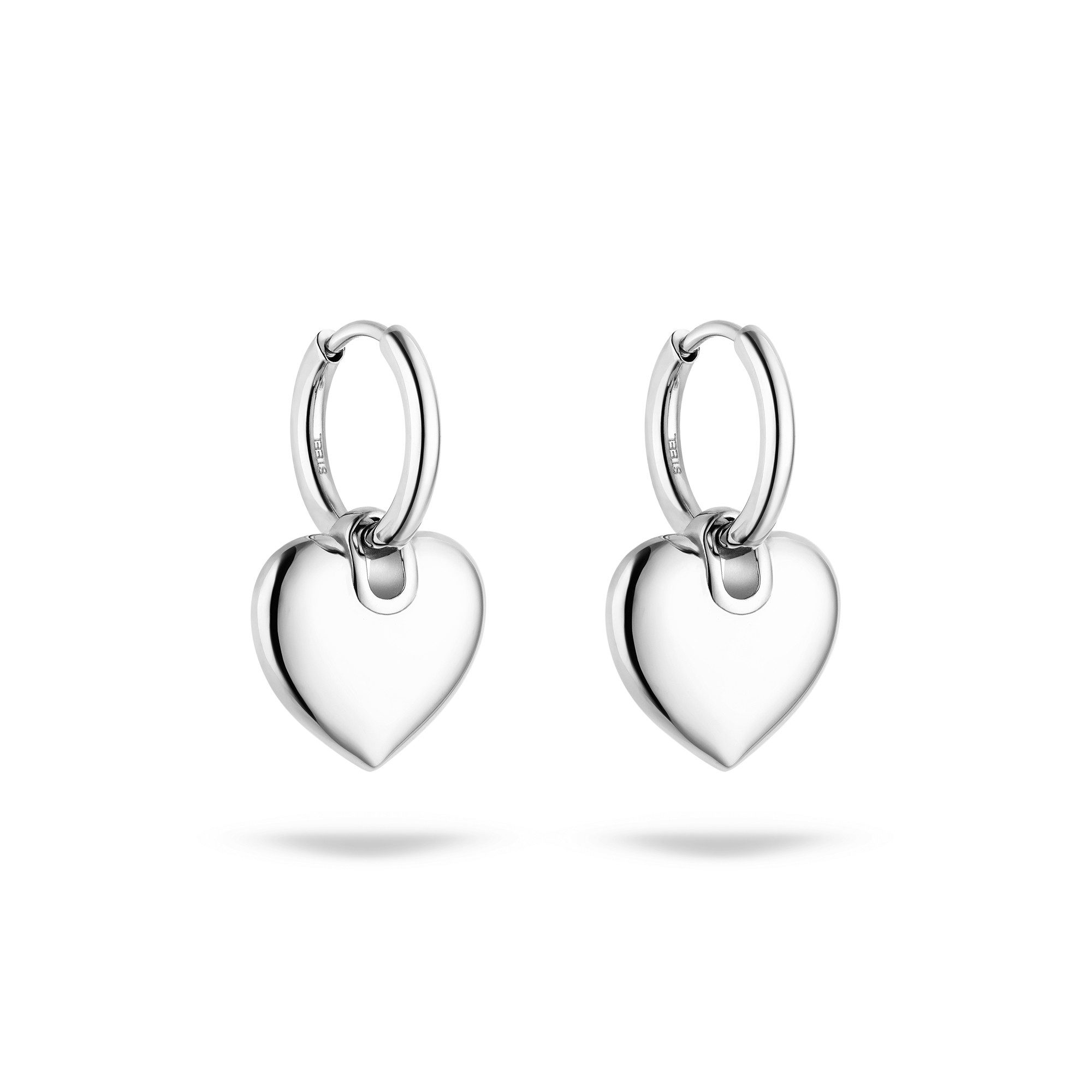 s.Oliver Paar Creolen mit abnehmbaren Einhängern Herz, Chunky Heart