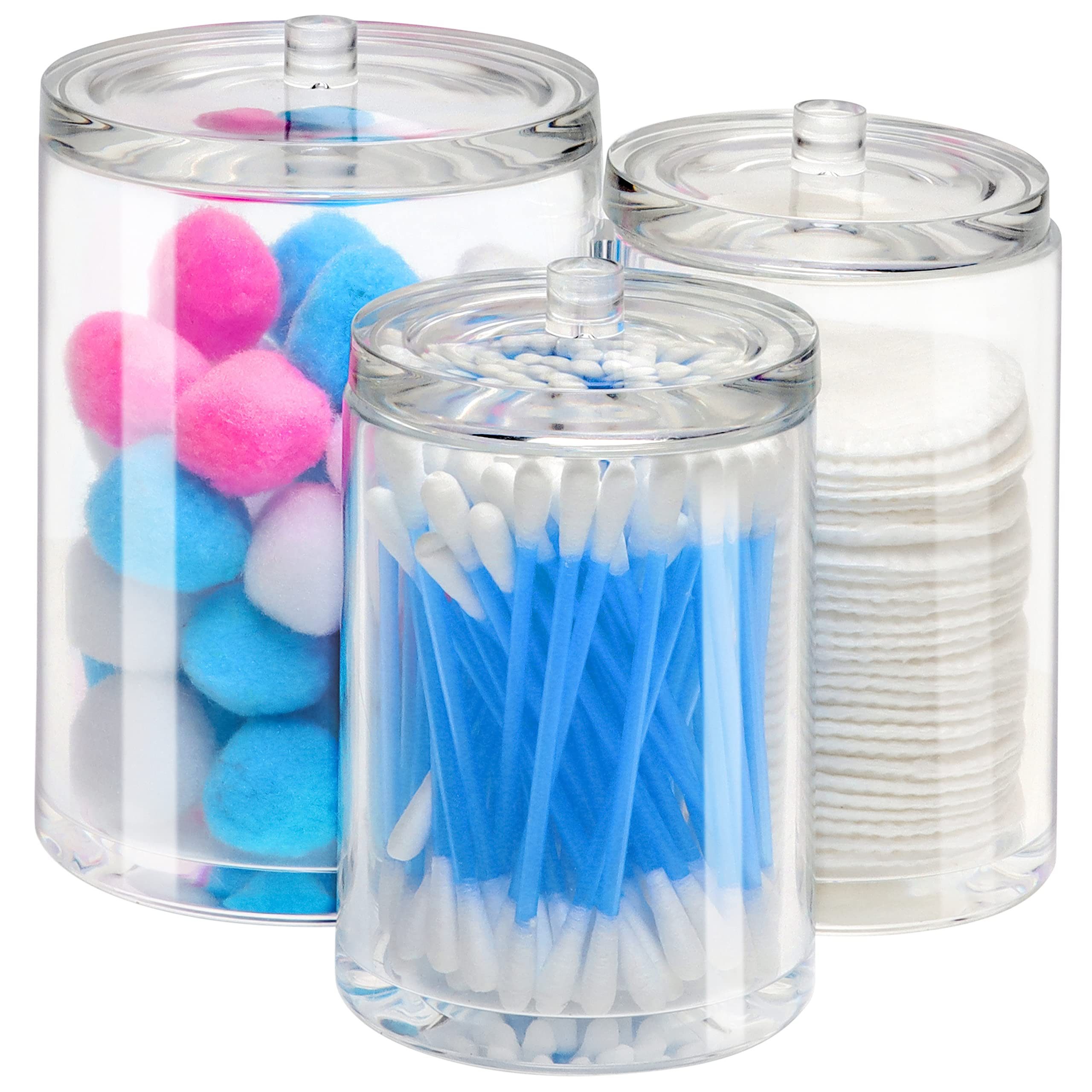 Wattestäbchenspender 3-in-1 Wattepads Kosmetik Aufbewahrungsbox Set