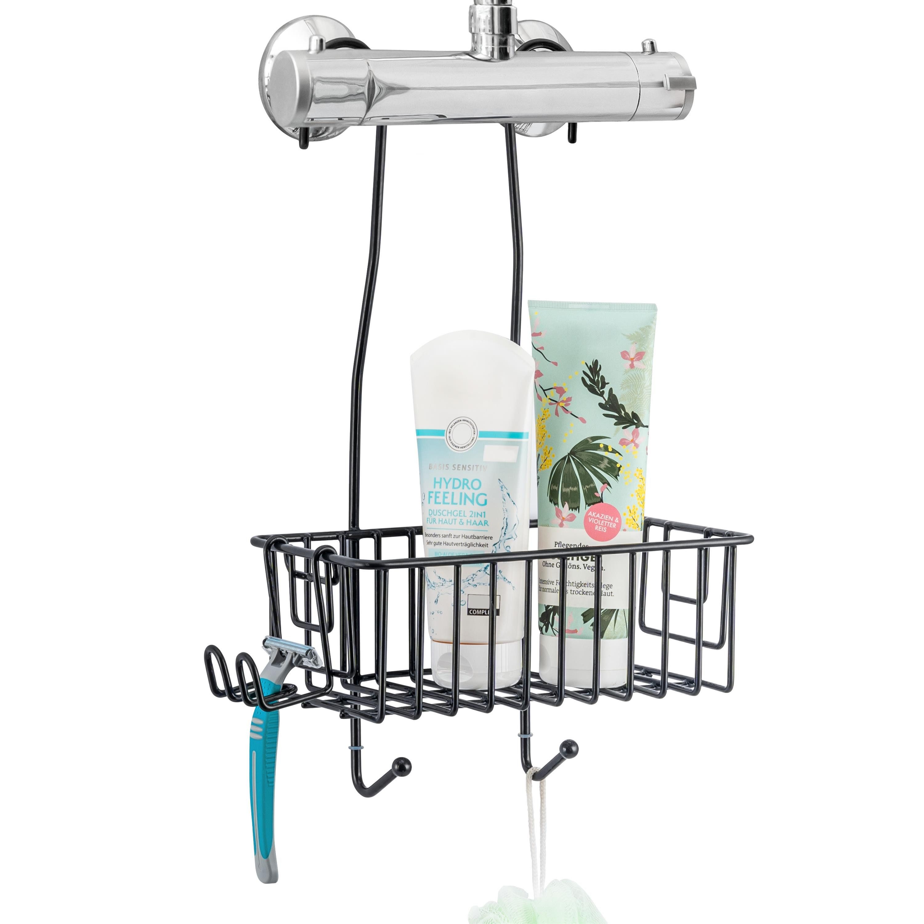 bremermann Duschregal zum Einhängen an Armatur mit 1 hoher Korb, Schwarz, z günstig online kaufen