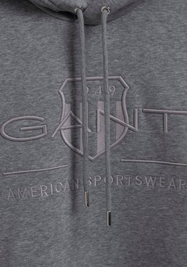 Gant Kapuzensweatshirt »TONAL ARCHIVE SHIELD« mit Bündchen an Ärmel und Saum