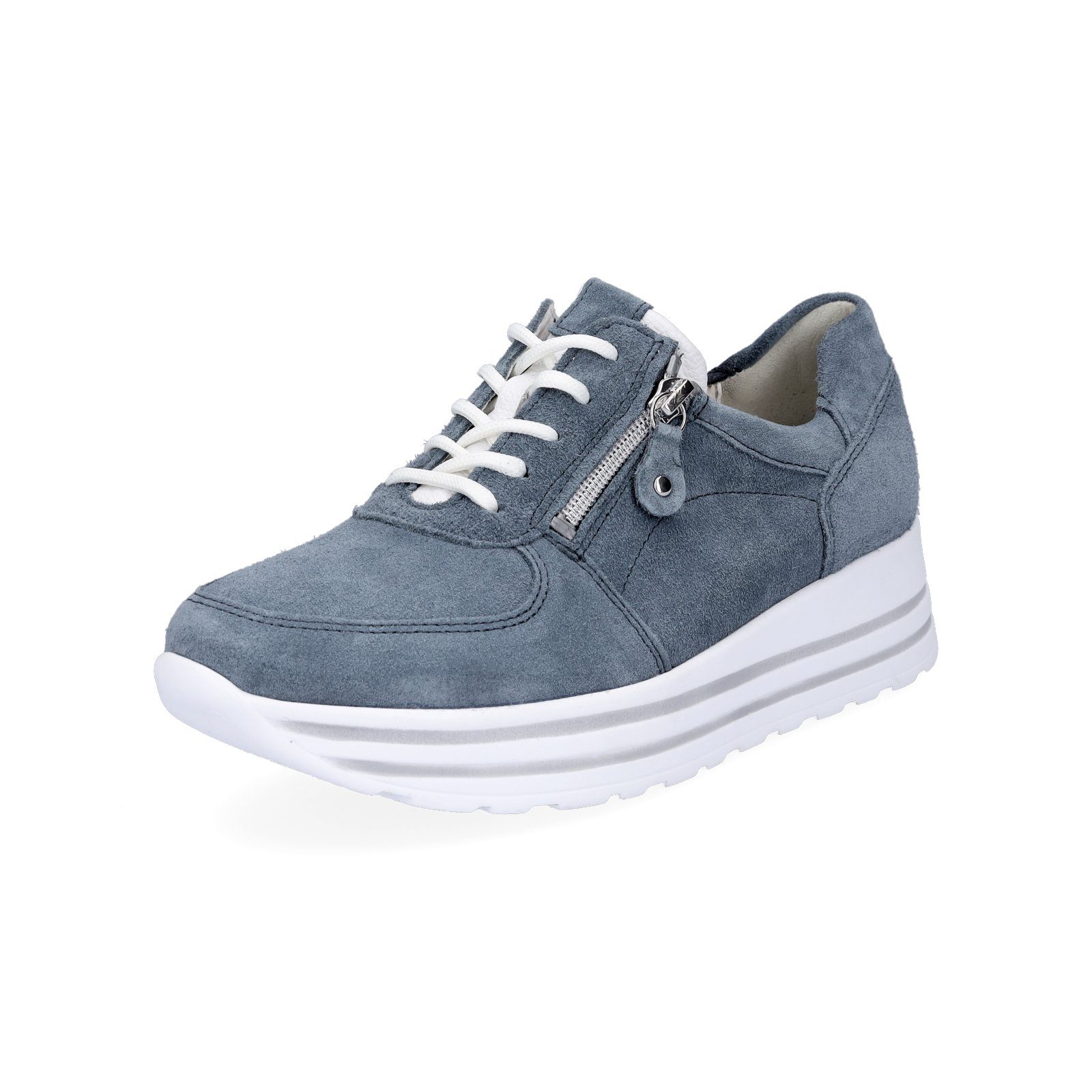 Waldläufer Waldläufer Damen Plateau Leder Sneaker blau 5 Sneaker