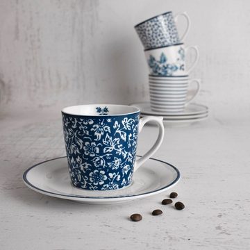 LAURA ASHLEY BLUEPRINT COLLECTABLES Kaffeeservice Geschirr-Set, Service China Rose, Sweet Allysum, Floris, Candy Stripe (12-tlg), 4 Personen, Porzellan, 12 Teile, für 4 Personen