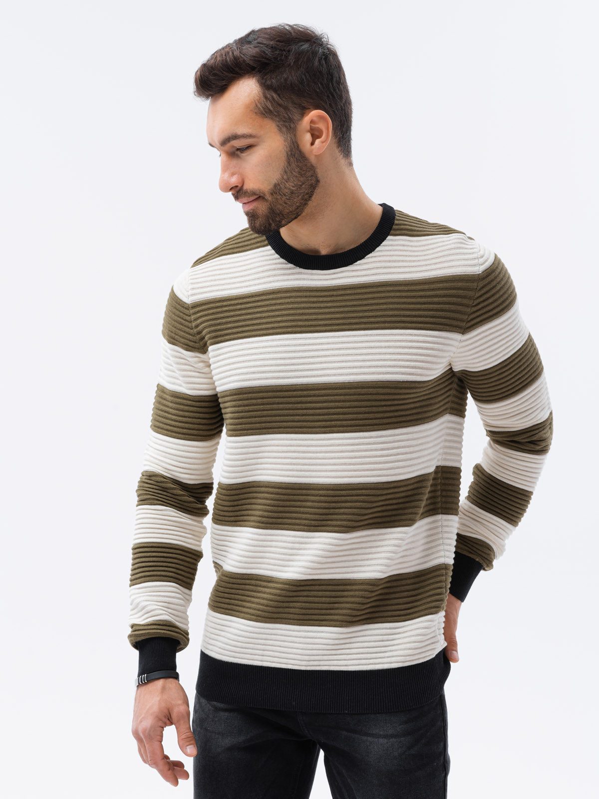 OMBRE Streifenpullover Gestreifter Pullover für Männer