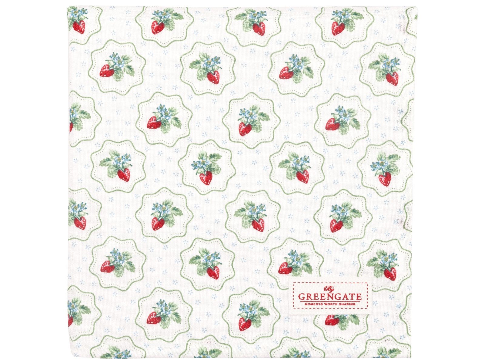 Greengate Tischdecke Berry Tischdecke petit white 100x100cm